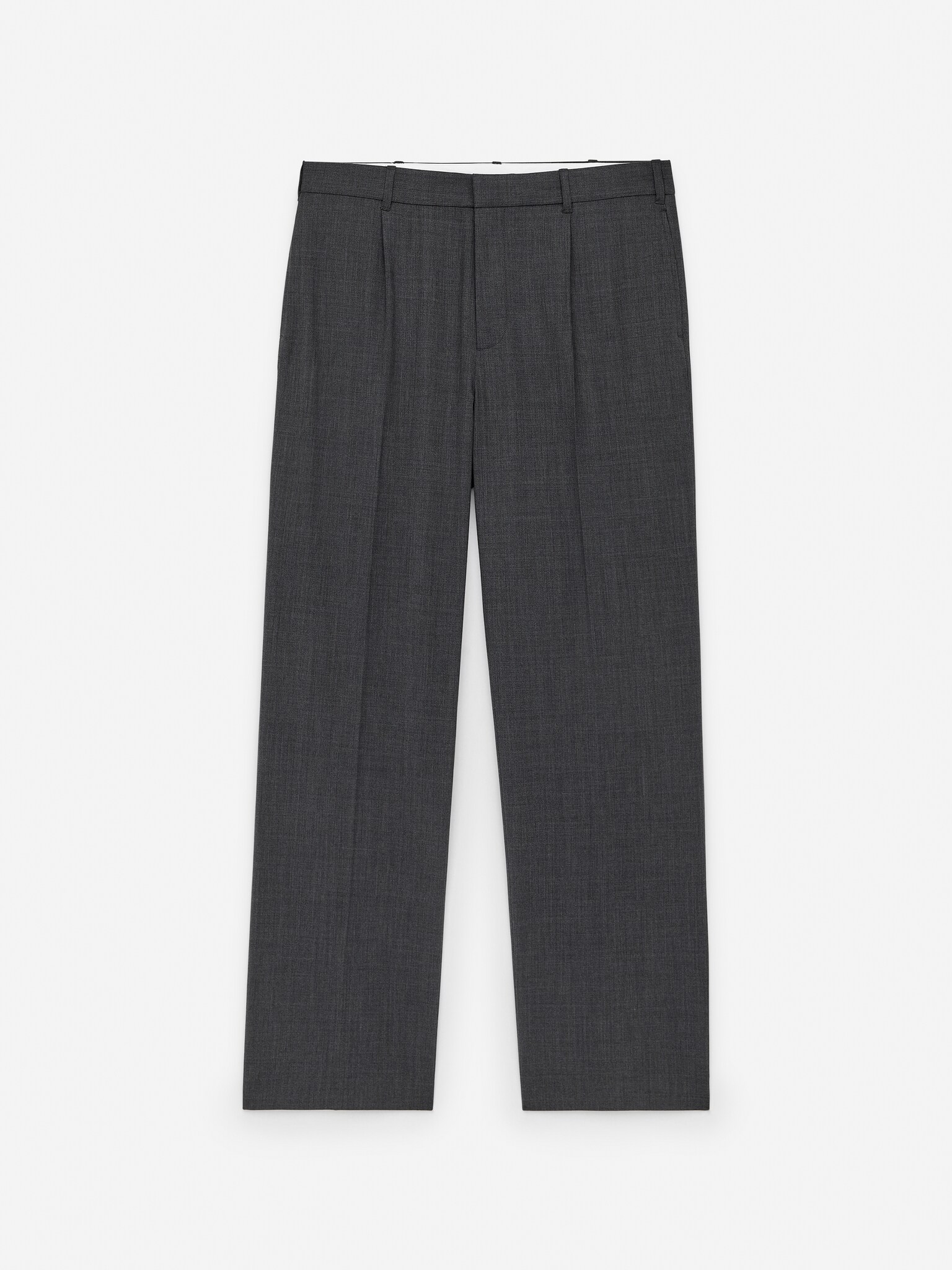 Pantalon habillé en laine - Gris chiné