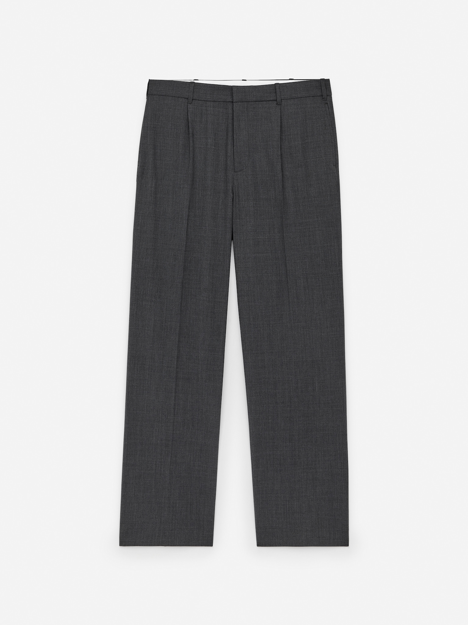 Pantalon habillé en laine - Gris chiné - 2