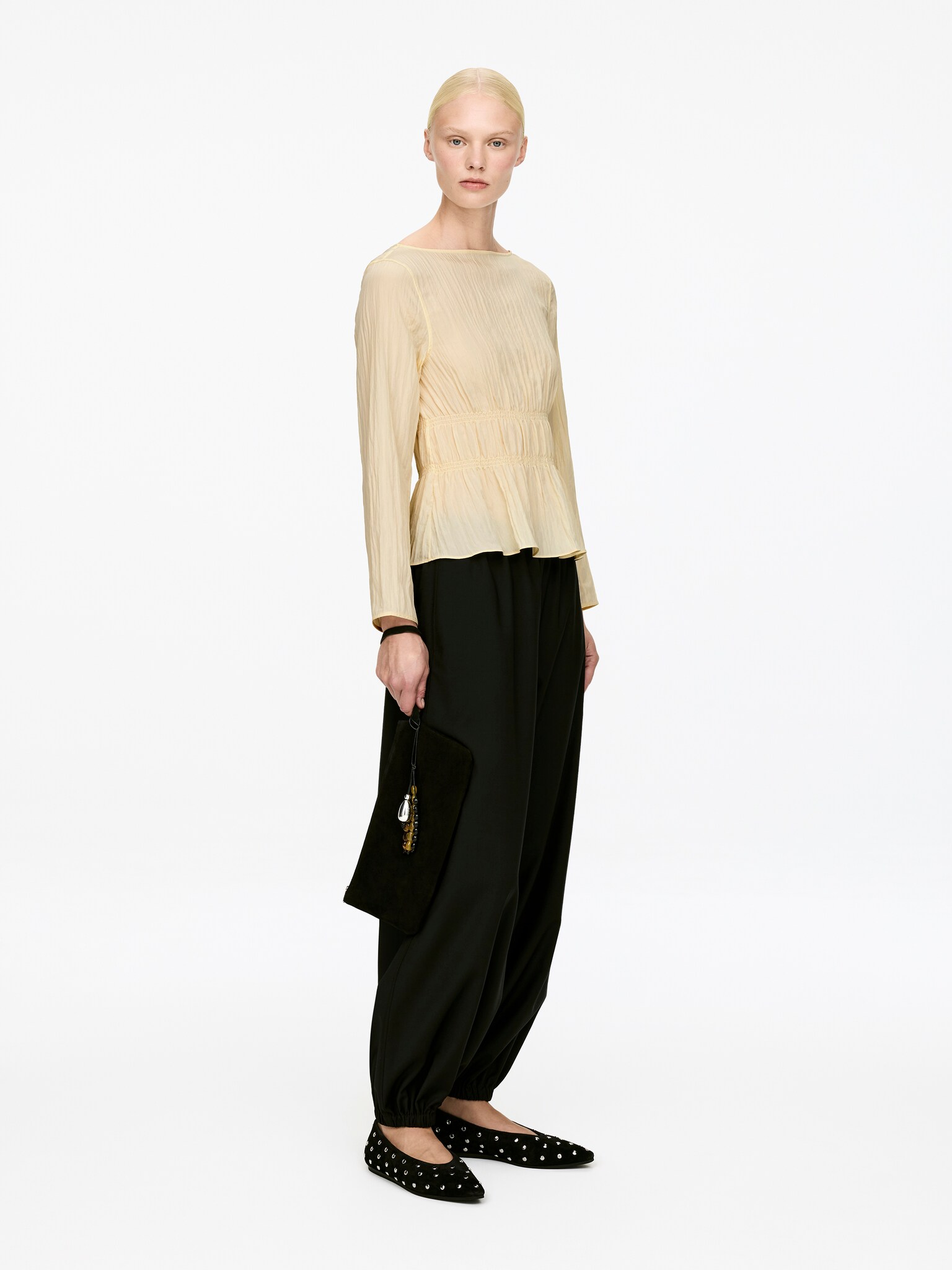 Smock Top - Light Beige/Black - 4