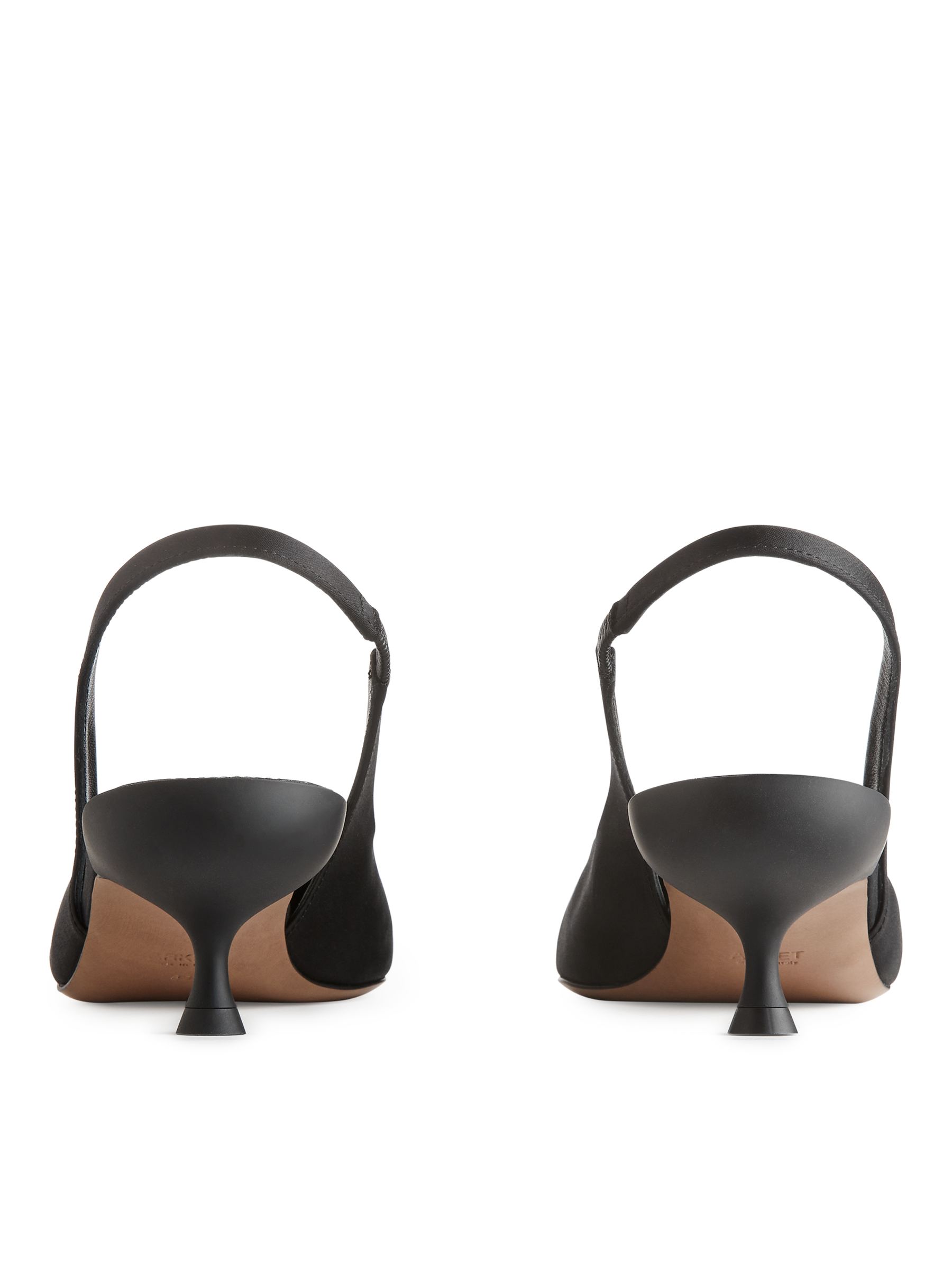 Slingback Satin Pumps - Black - Women - StillMedia/DescriptiveStillLife - 4