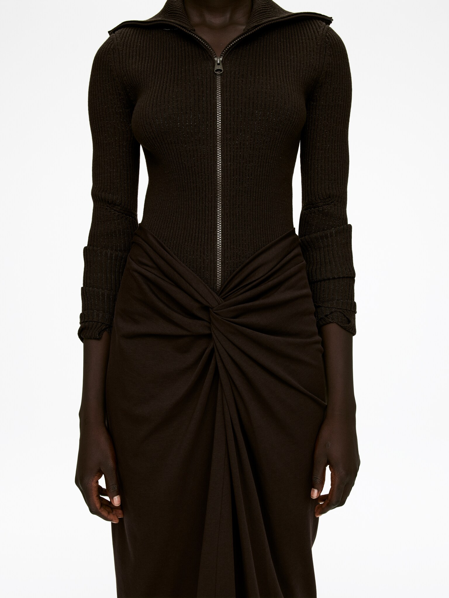 Twist Midi Skirt - Marron - 4