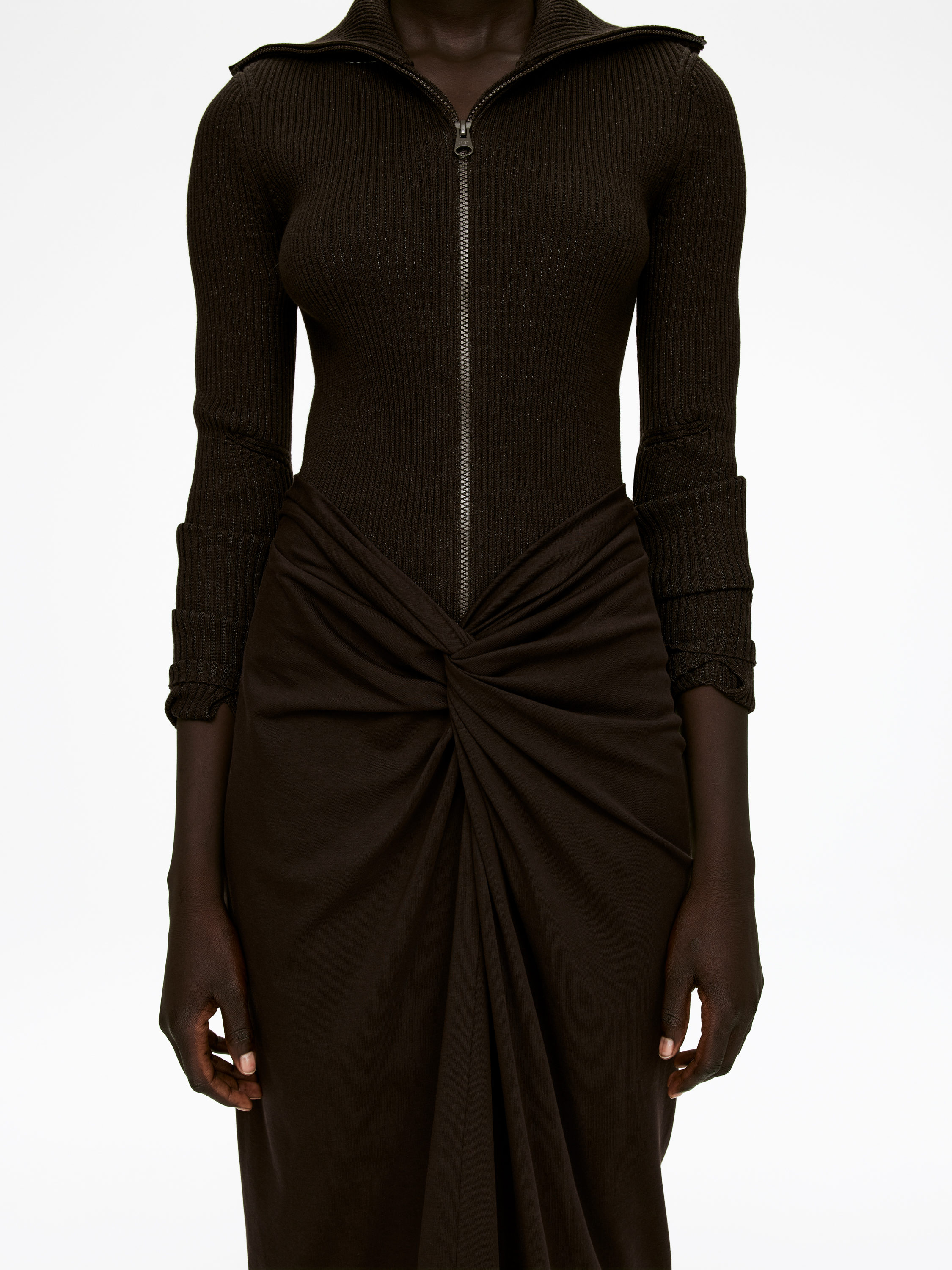 Twist Midi Skirt - Brown - Regular fit - Women - StillMedia/Lookbook - 3