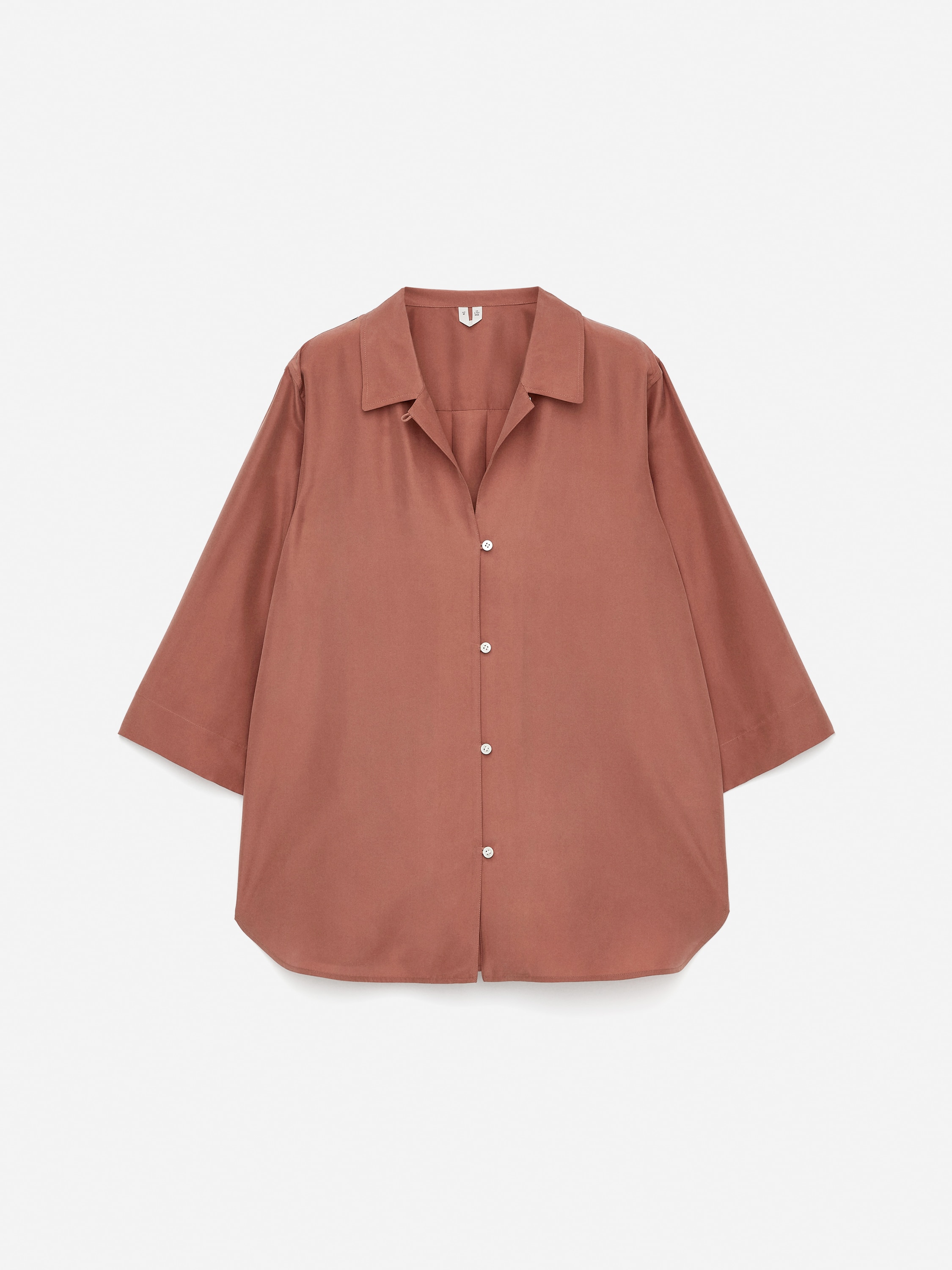 Camicia in seta dalla vestibilità rilassata - Ruggine