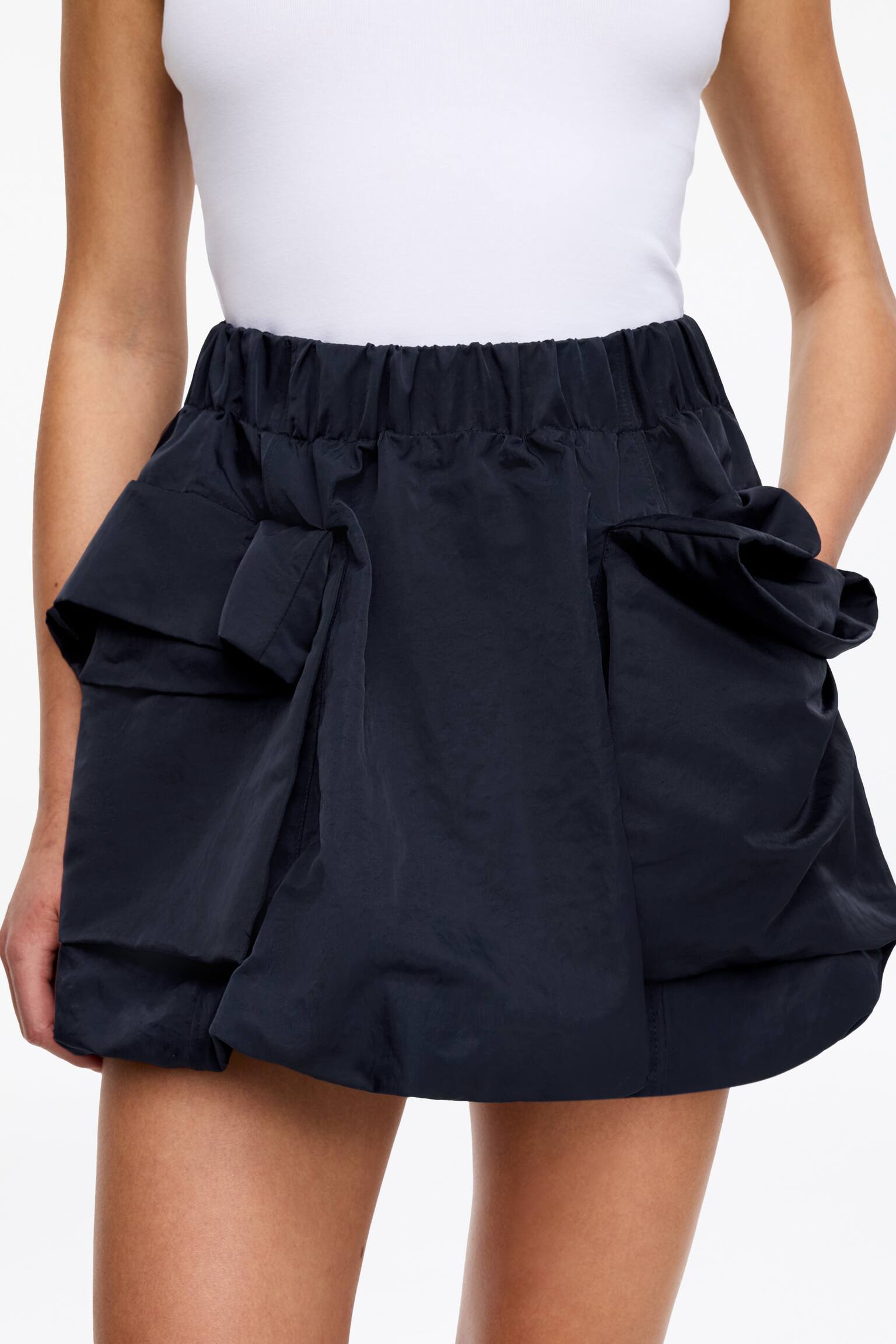 Minikjol med fickor - Mörkblå/Brun - 3