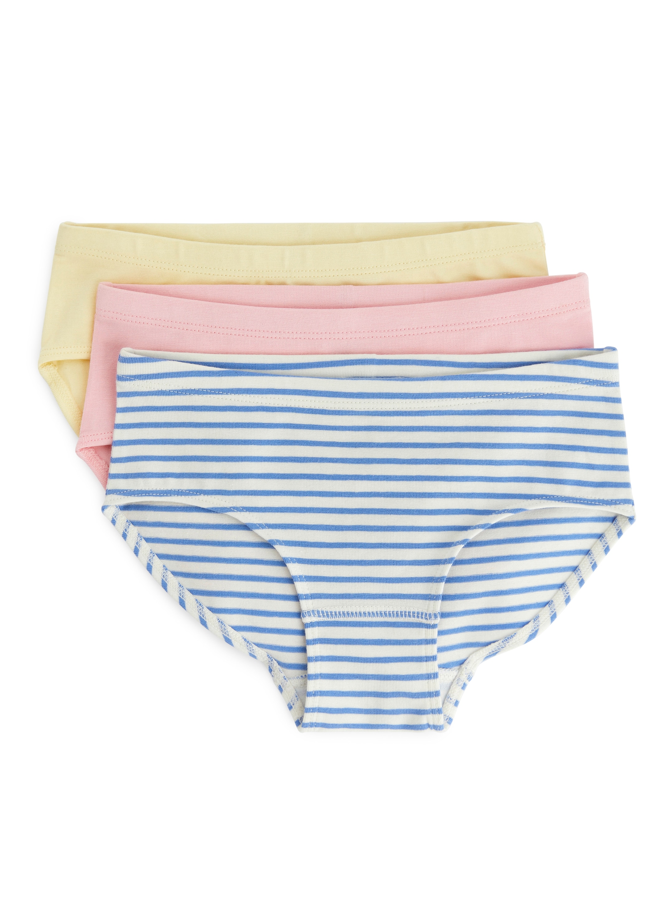 Slips aus Baumwolljersey, 3er-Set - Gelb/Rosa/Gestreift - Regular Fit - Kinder - StillMedia/DescriptiveStillLife - 3