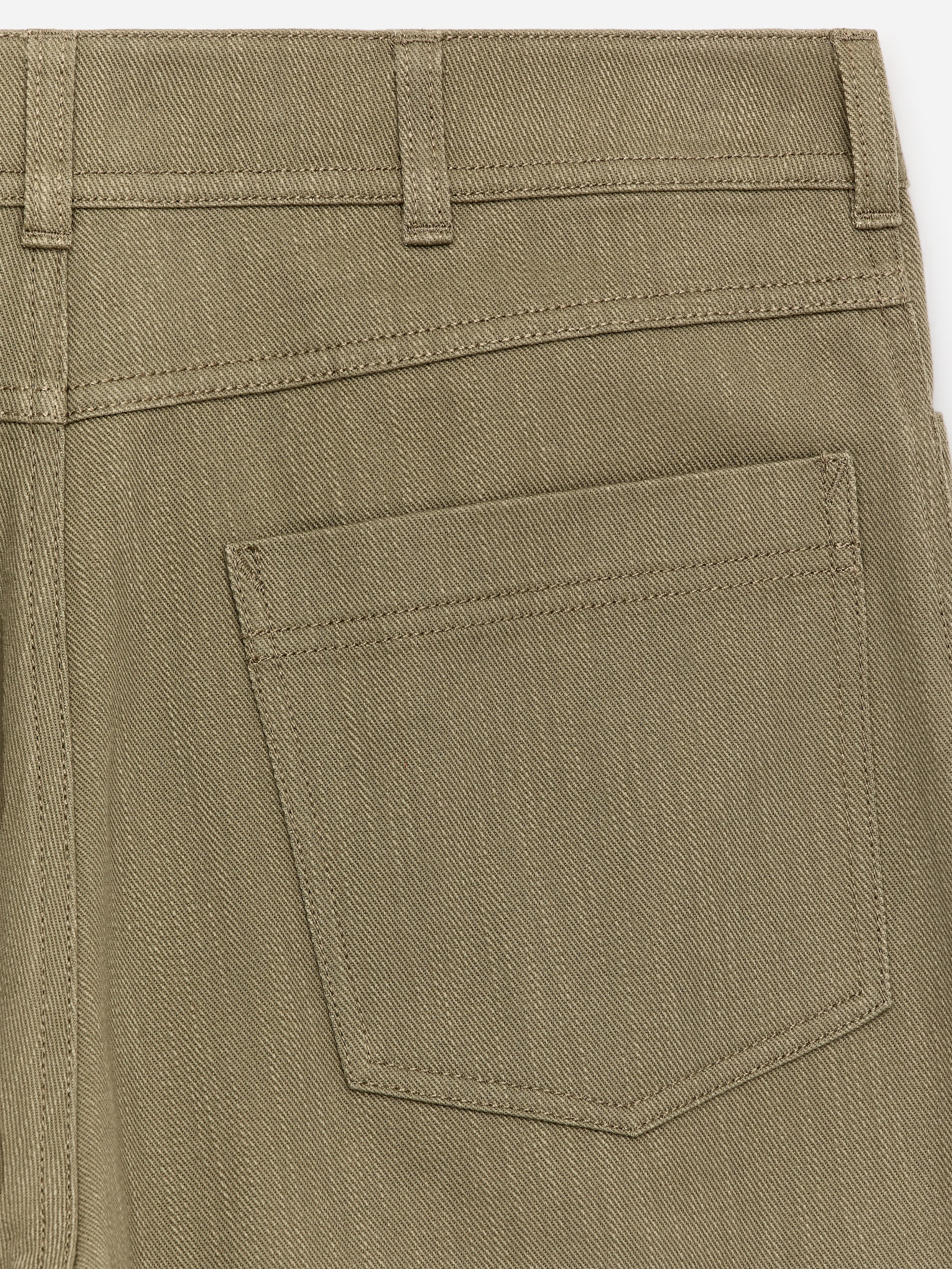 Pantalones de sarga de algodón de corte relajado - Verde caqui - Corte relajado - Women - StillMedia/DescriptiveDetail - 2
