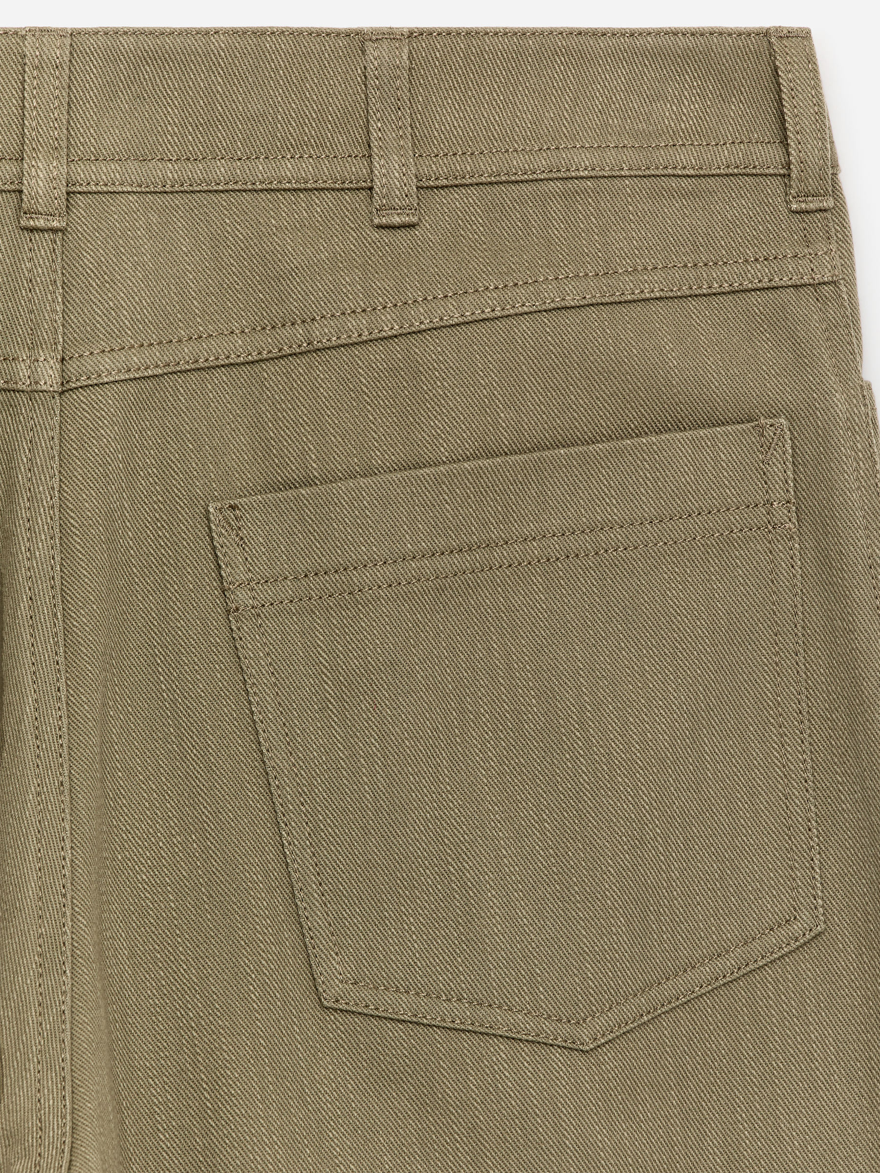 Relaxed Cotton Twill Trousers - Khaki Green - Relaxed fit - Women - StillMedia/DescriptiveDetail - 2