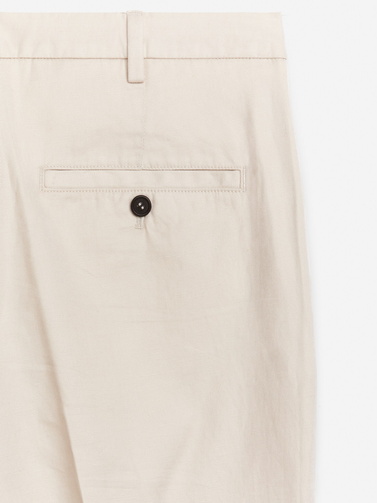 Pantalon classique 7/8 en coton et lin - Blanc cassé/Noir/Bleu foncé - 2