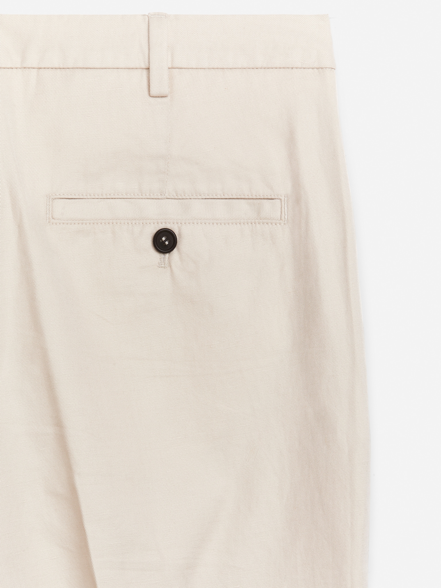 Pantalon classique 7/8 en coton et lin - Blanc cassé/Noir/Bleu foncé/Vert kaki - 4
