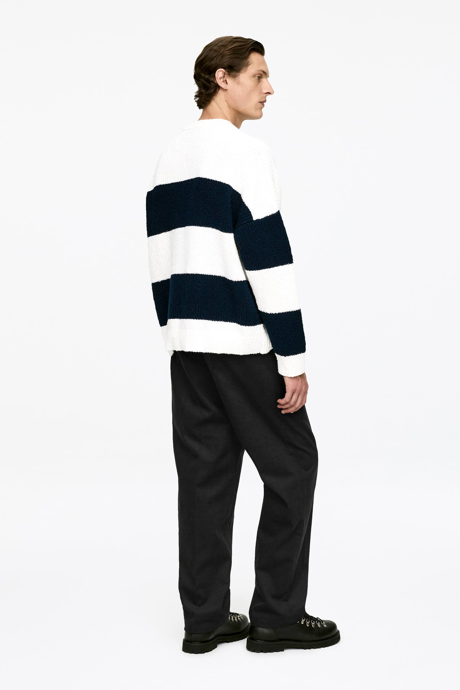 Uvolněné manšestrové kalhoty - Černá/Zelená - 5