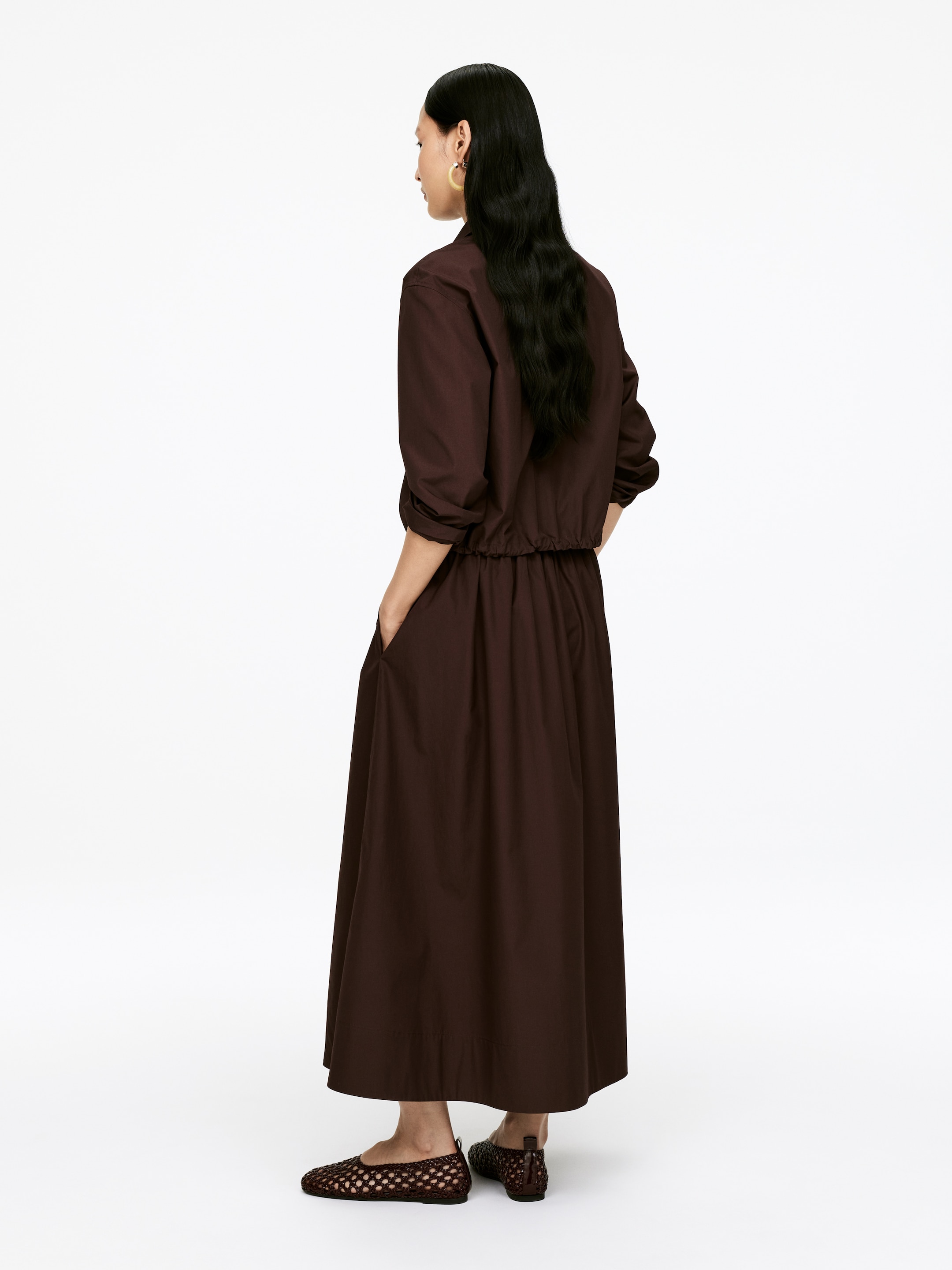 Visualizza immagine più grande: Gonna in popeline di cotone - Marrone scuro - DONNA | H&M IT 4