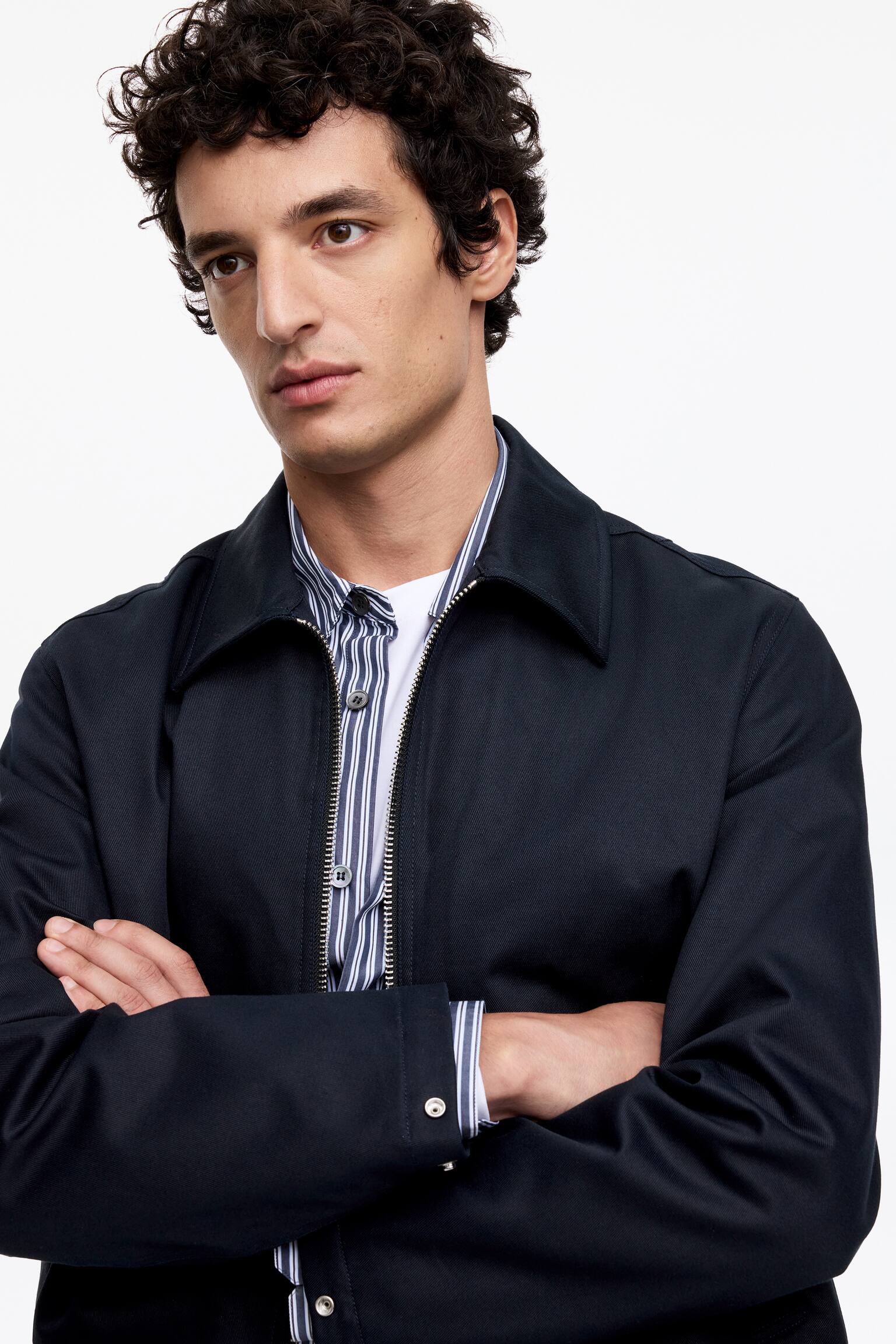 Bomullsjacka - Mörkblå/Brun - 4