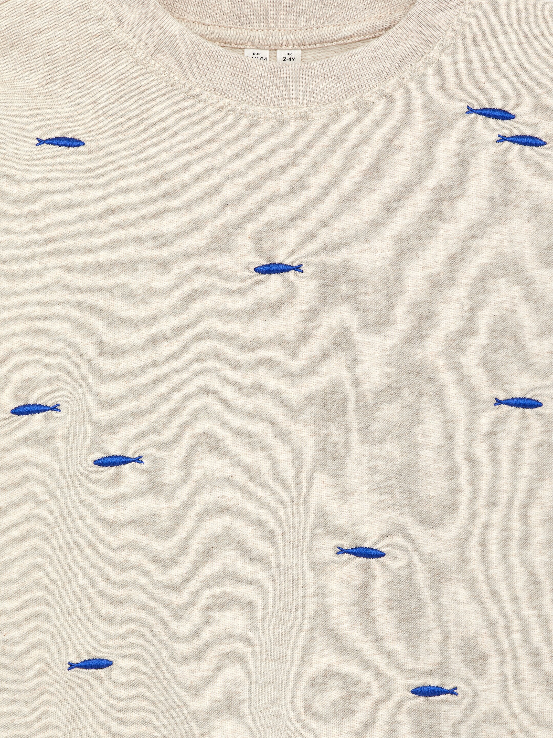 Visualizza immagine più grande: Felpa con ricami - Avena mélange/Pesci blu - BAMBINO | H&M IT 3