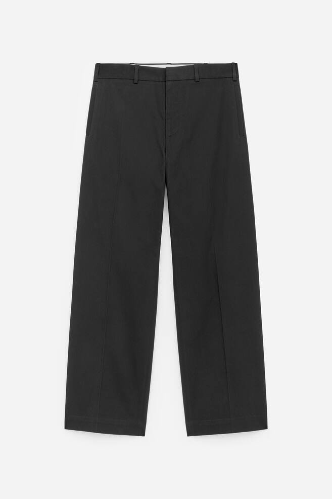 Relaxed Cotton Twill Trousers - Dark Grey/Dark Blue/Off White - 1