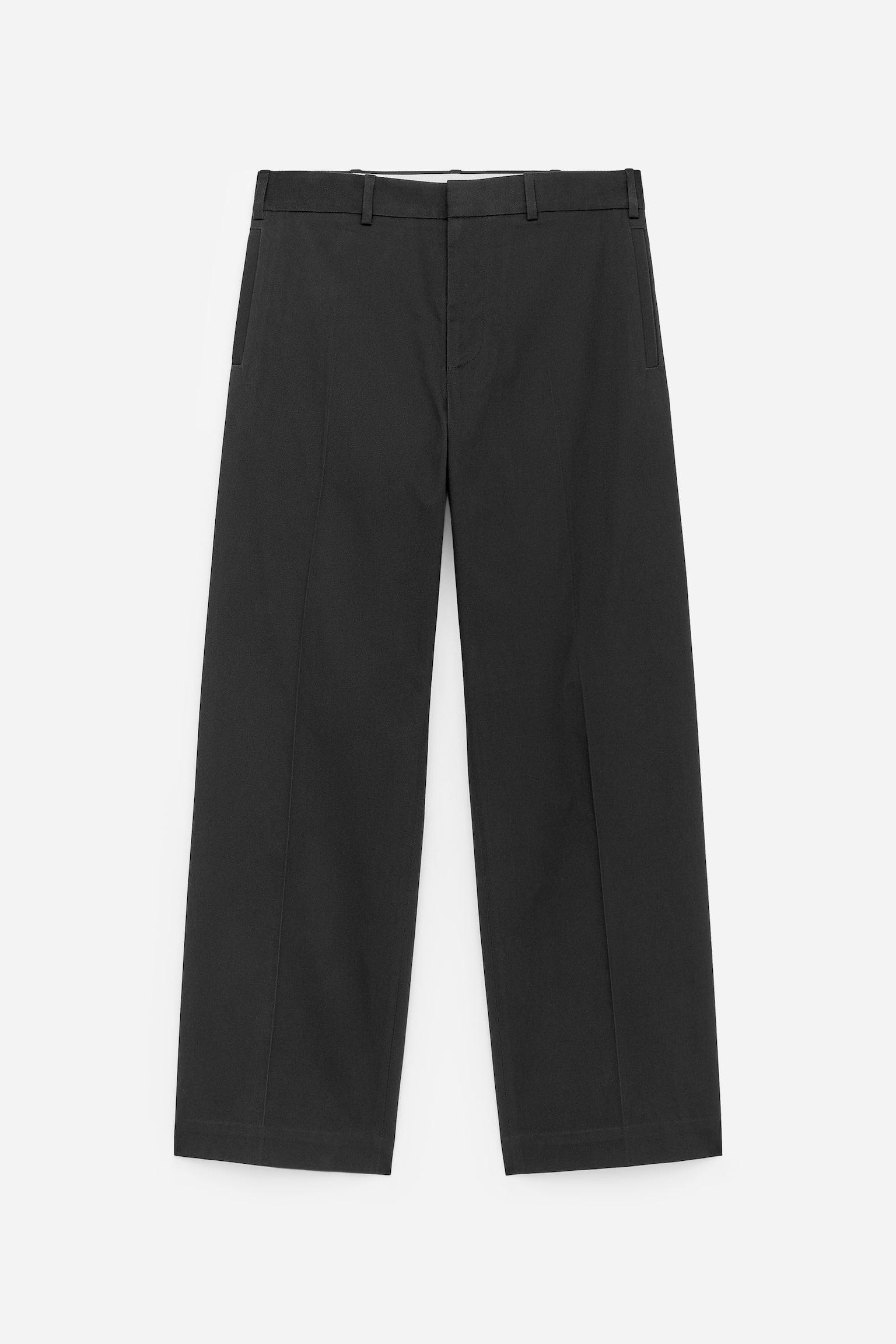 Afslappede bukser i bomuldstwill - Mørkegrå - 2