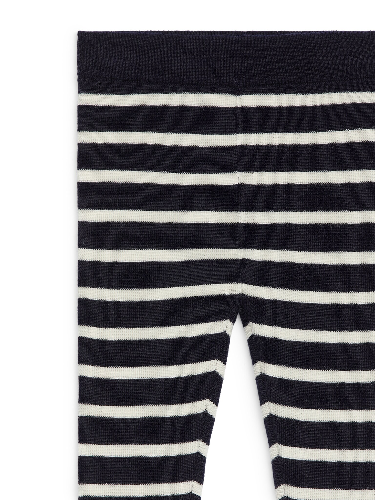 Strickleggings aus Merinowolle - Dunkelblau/Cremeweiß - 2
