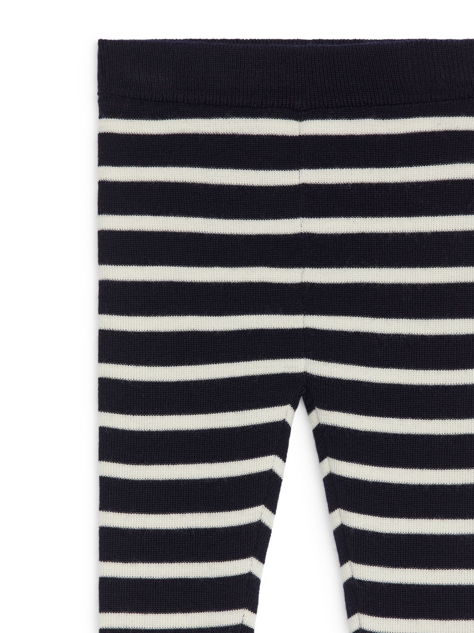 Leggings en maille mérinos - Bleu foncé/Blanc cassé - 3