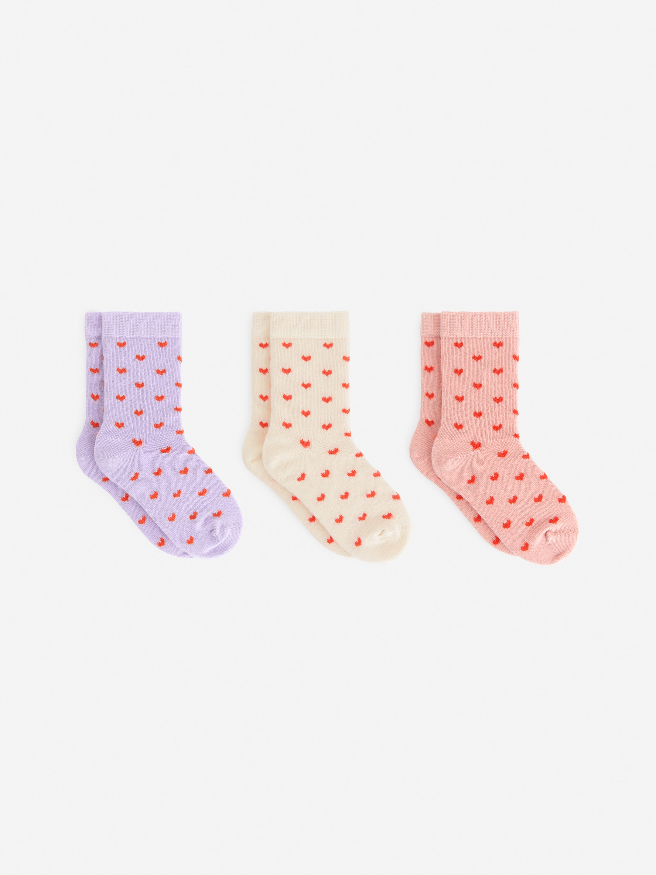 Cotton Socks Set of 3-White-11705
