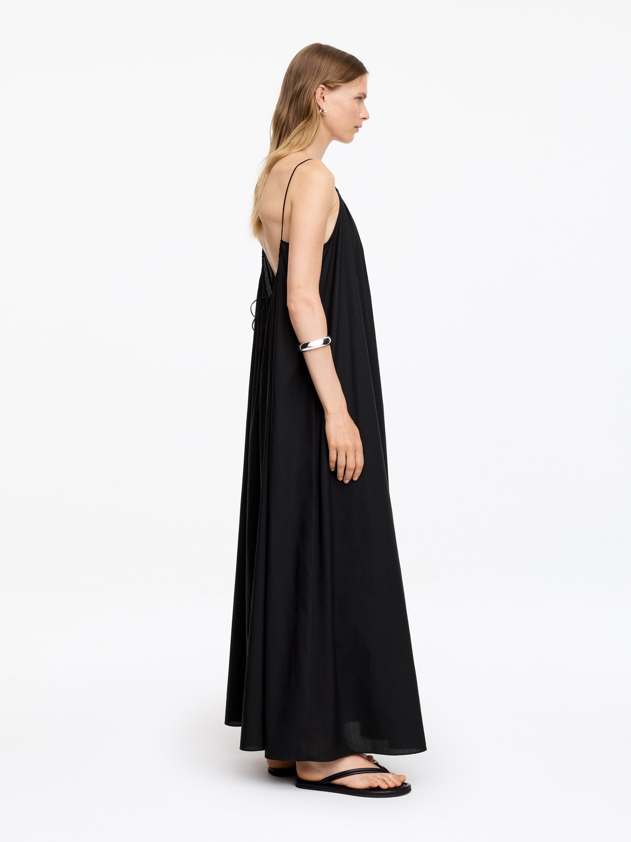 Lyocell Cotton Beach Dress - Black - Loose fit - Women - StillMedia/Lookbook - 5