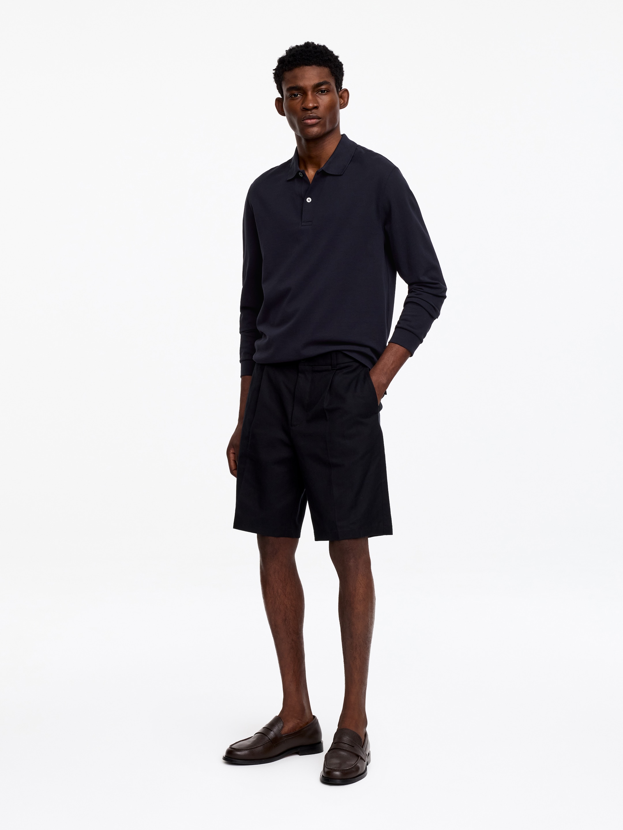 Cotton Piqué Polo Shirt - Dark Blue - Regular fit - Men - StillMedia/Lookbook - 4