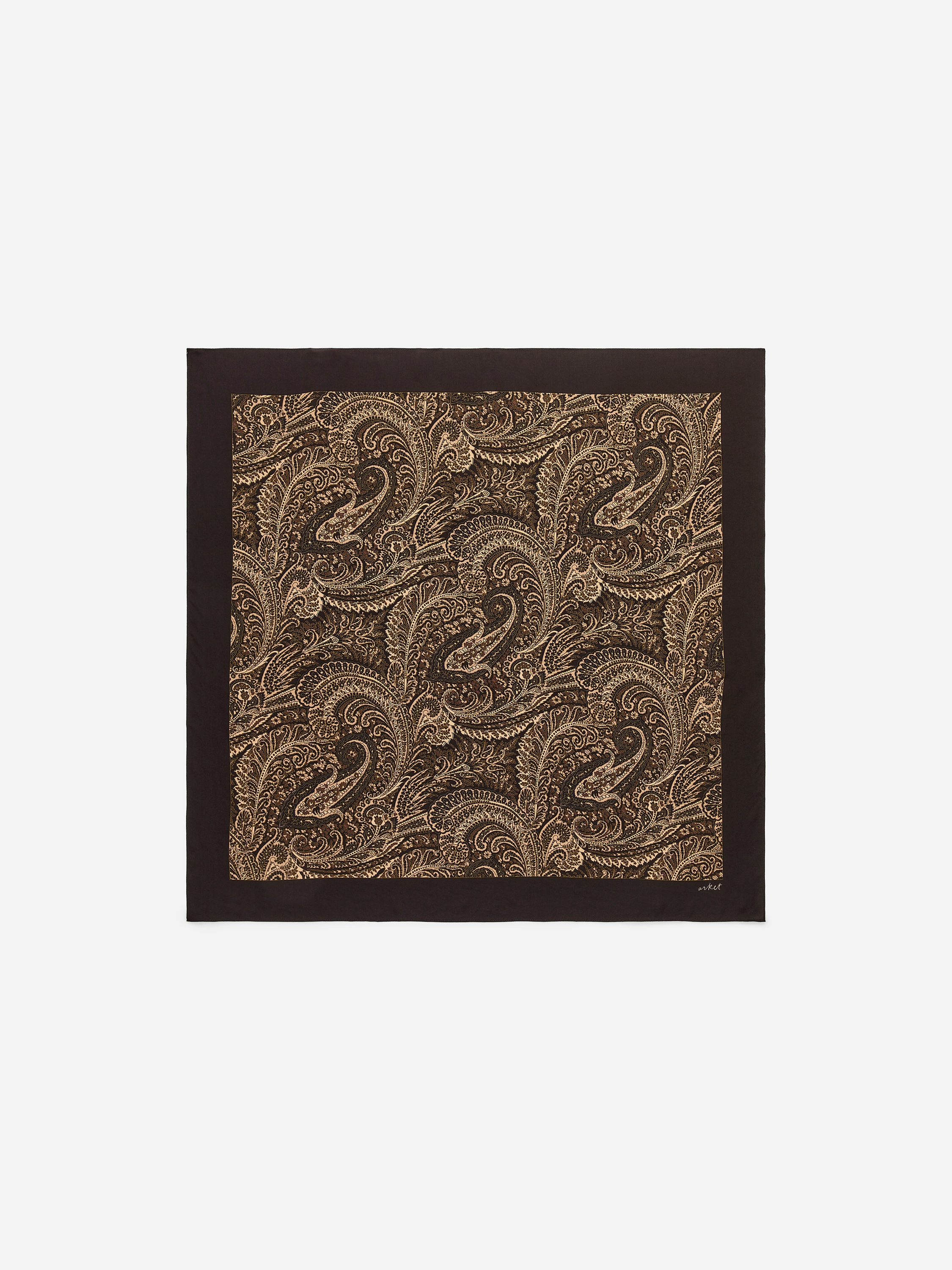 Printed Silk Scarf-#3F3838-17367