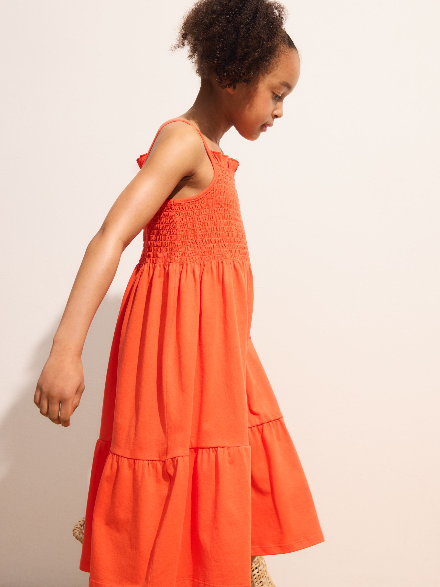 Gesmoktes Jerseykleid - Knallrot - Regular Fit - Kinder - StillMedia/Environmental - 1