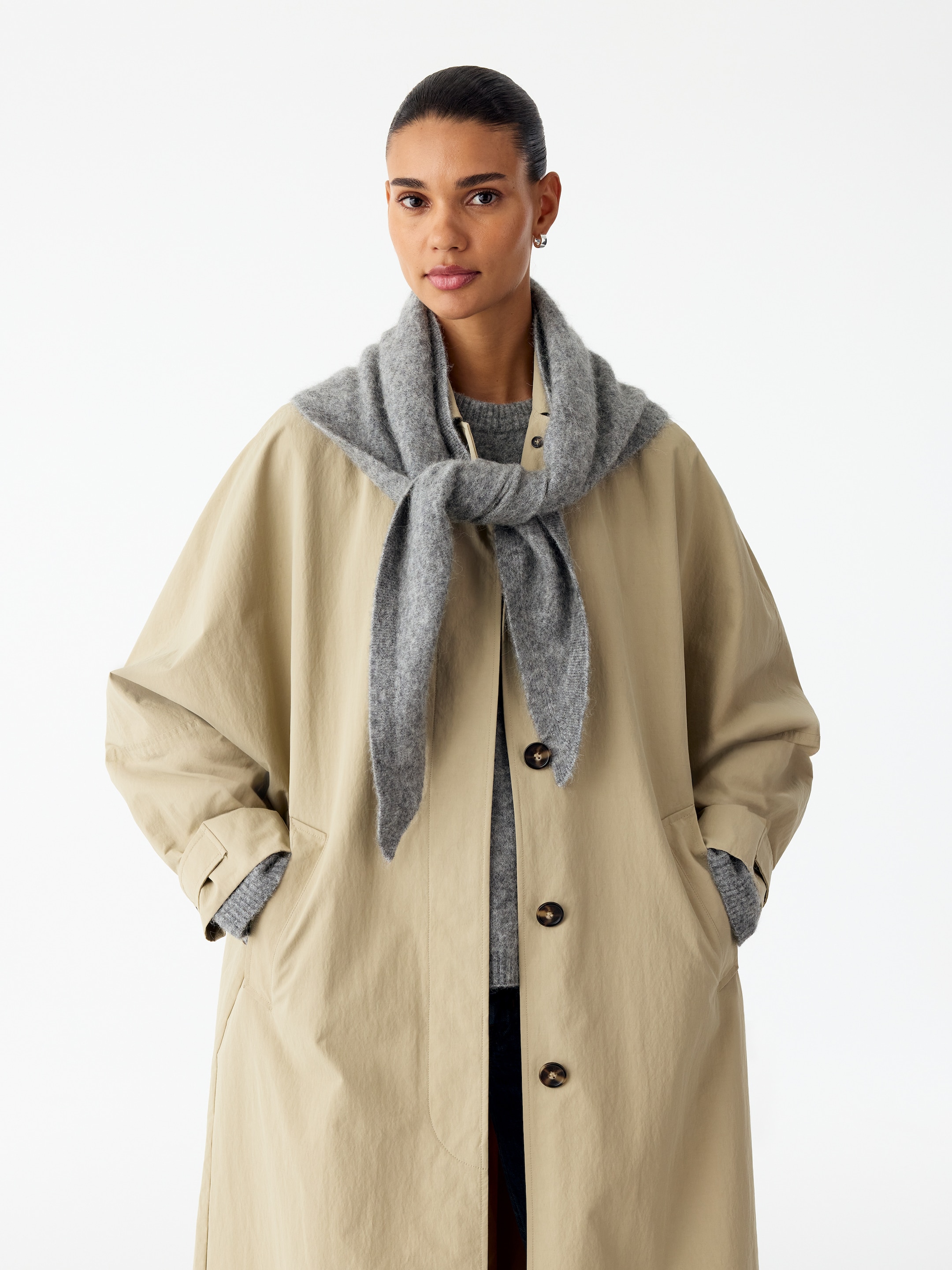 Alpaca-Wool Blend Scarf - Grey Melange - women - StillMedia/Lookbook - 2