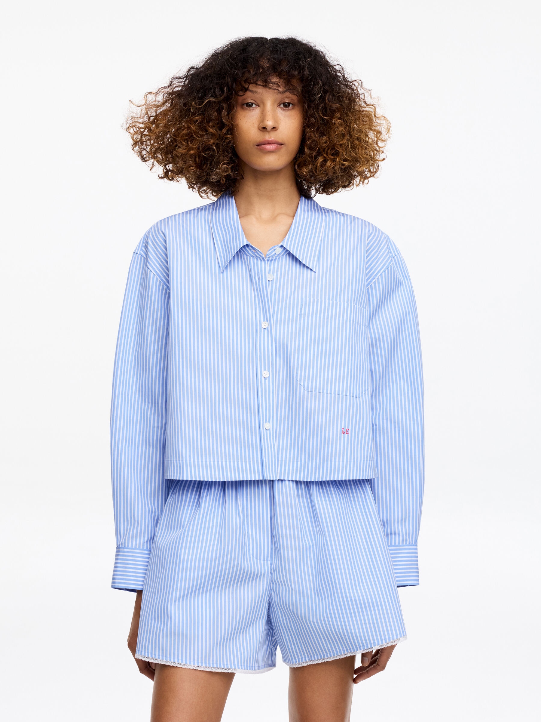 ARKET and Laila Gohar Cropped Shirt-#91A0CF-18782