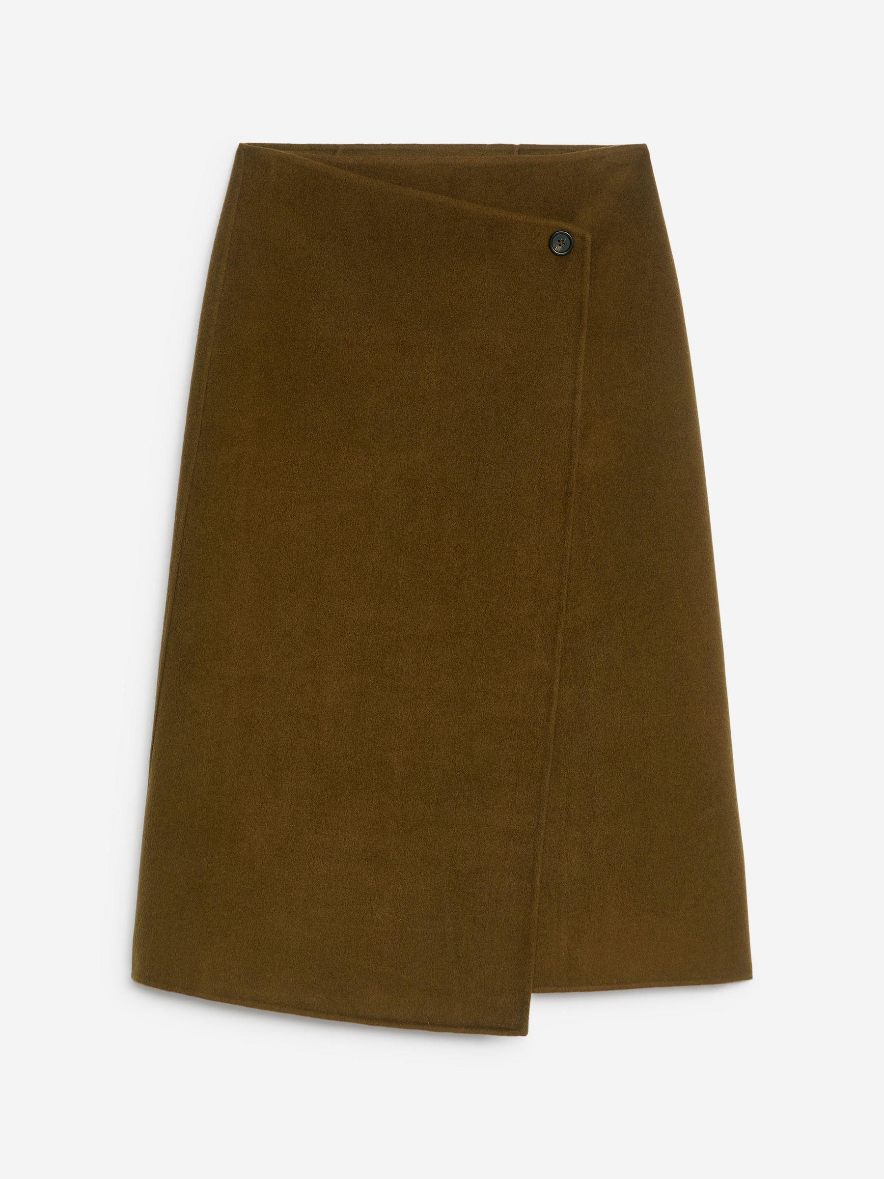 Jupe en laine doublée mélangée - Vert olive - Regular fit - Femme - StillMedia/DescriptiveStillLife - 1