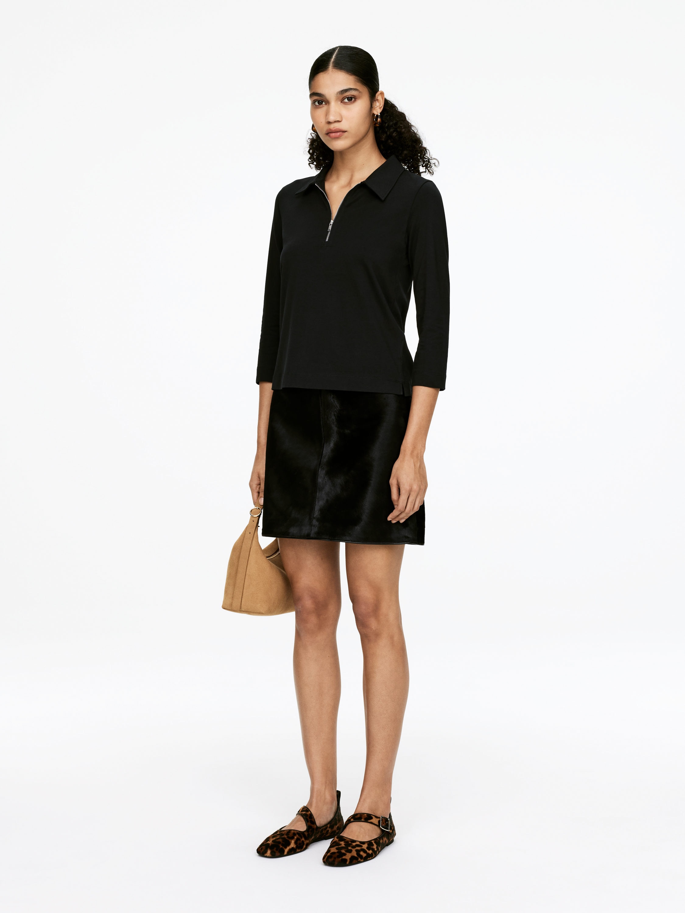 Half-Zip Top - Black - Slim fit - Women - StillMedia/Lookbook - 5