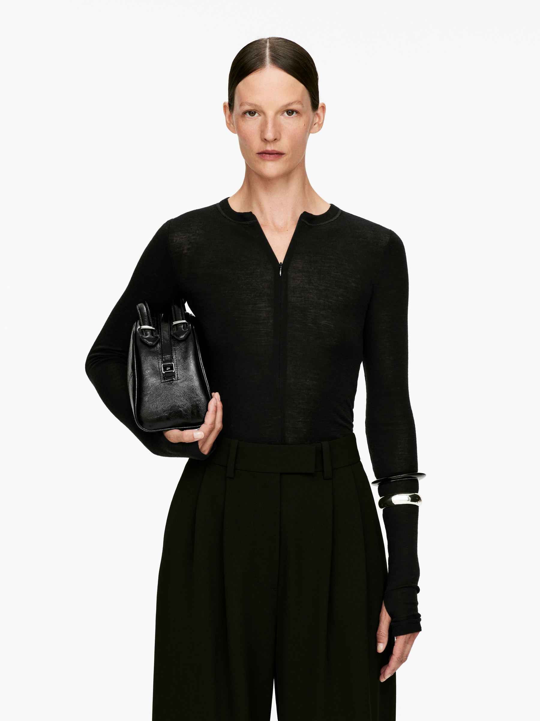 Half-Zip Wool Top-#272627-16561