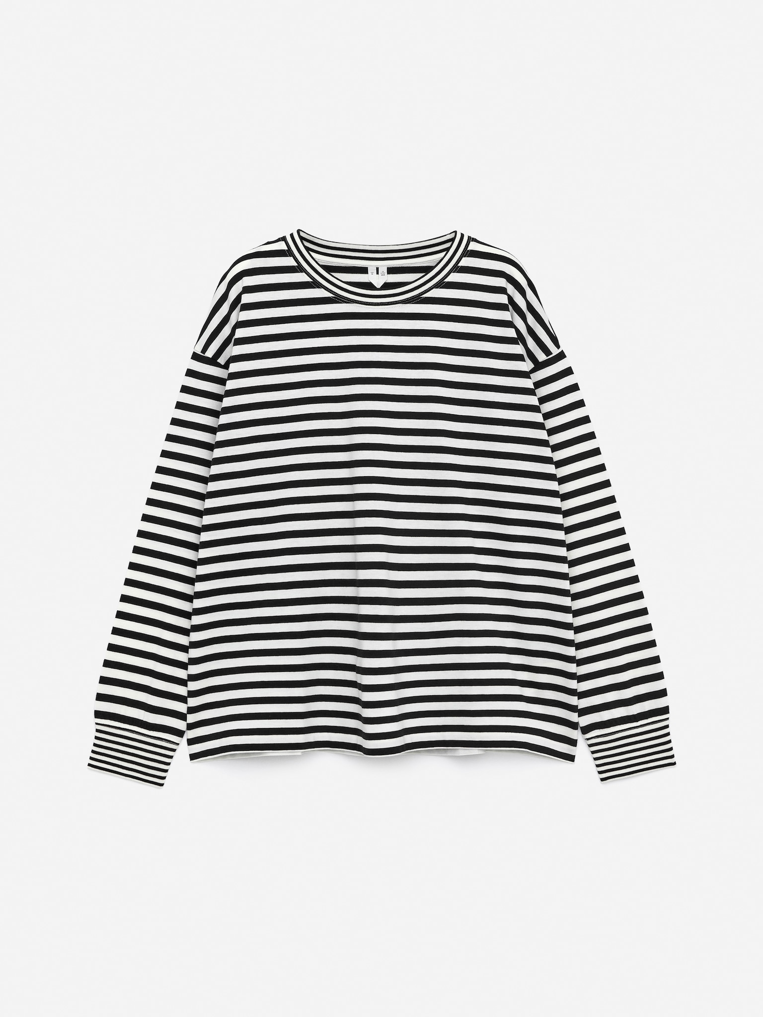 Long-Sleeved T-Shirt - White/Black/White - 2