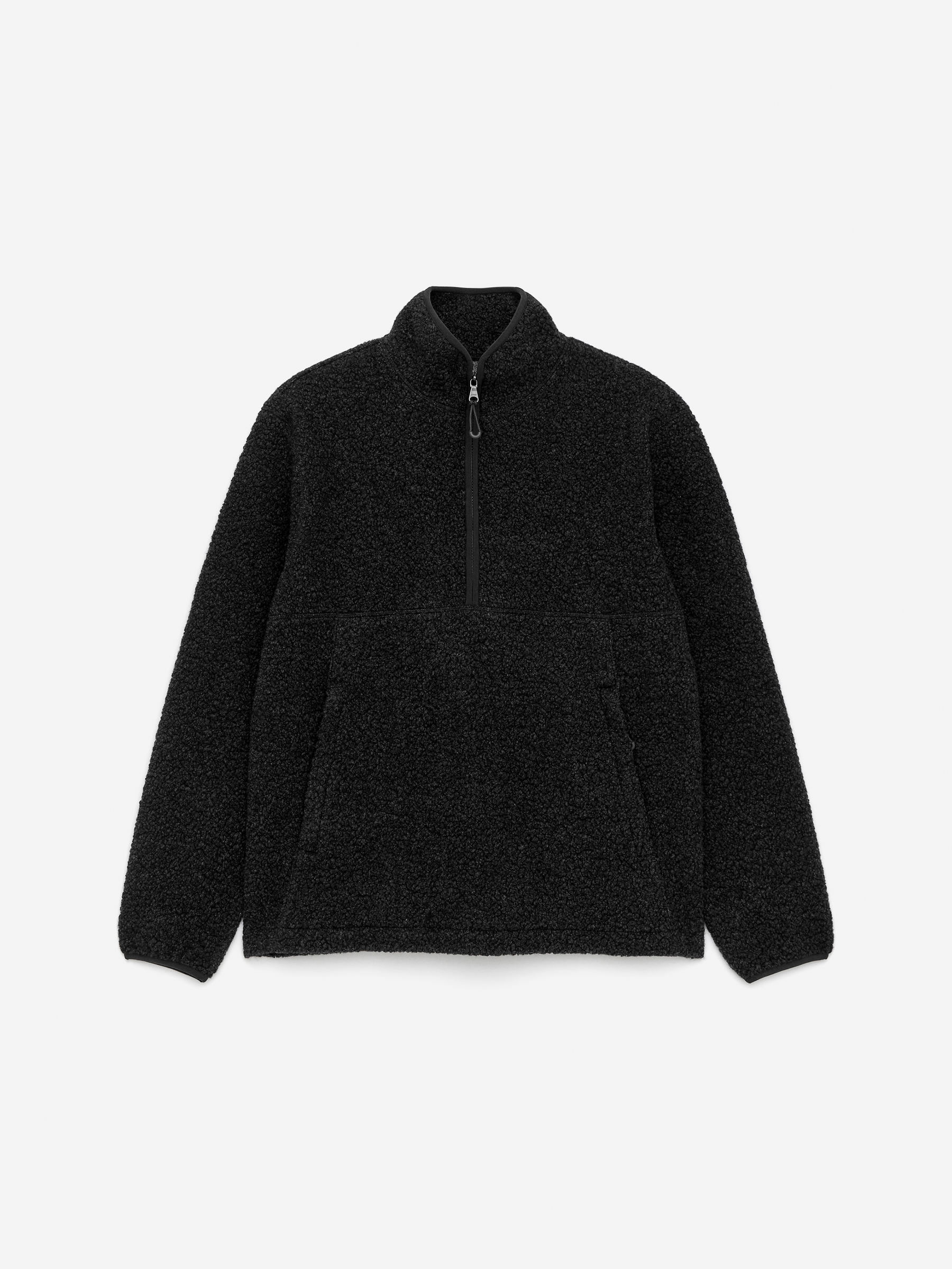 Wool Blend Pile Half-Zip-#494A4F-16845