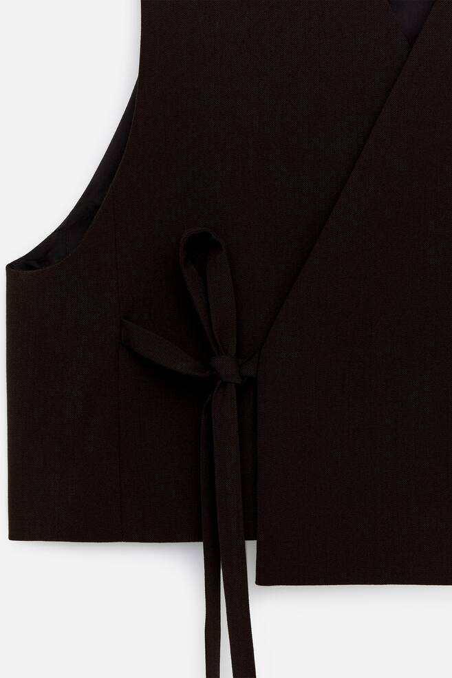 Crop Vest - Dark Brown/Black - 1