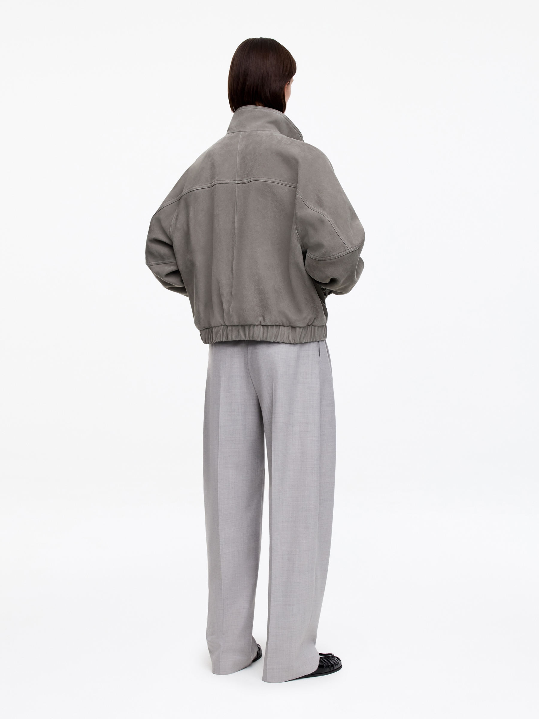 Kastige Velourslederjacke - Grau - Regular Fit - Women - StillMedia/Lookbook - 7