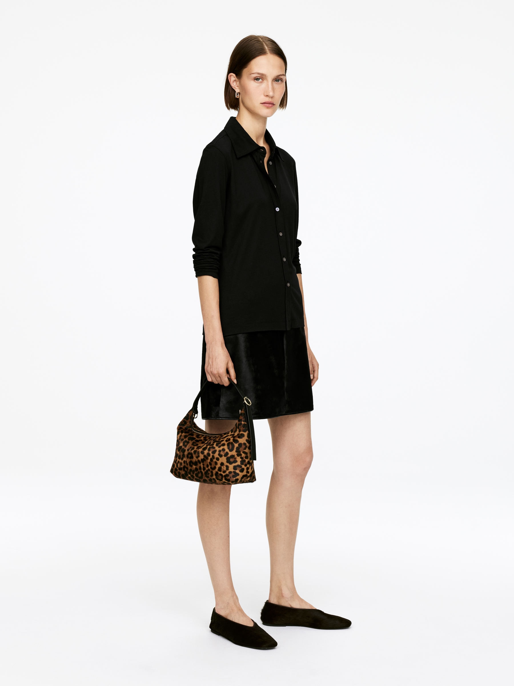 Boxy Leather Bag - Brown/Black - Women - StillMedia/Lookbook - 9