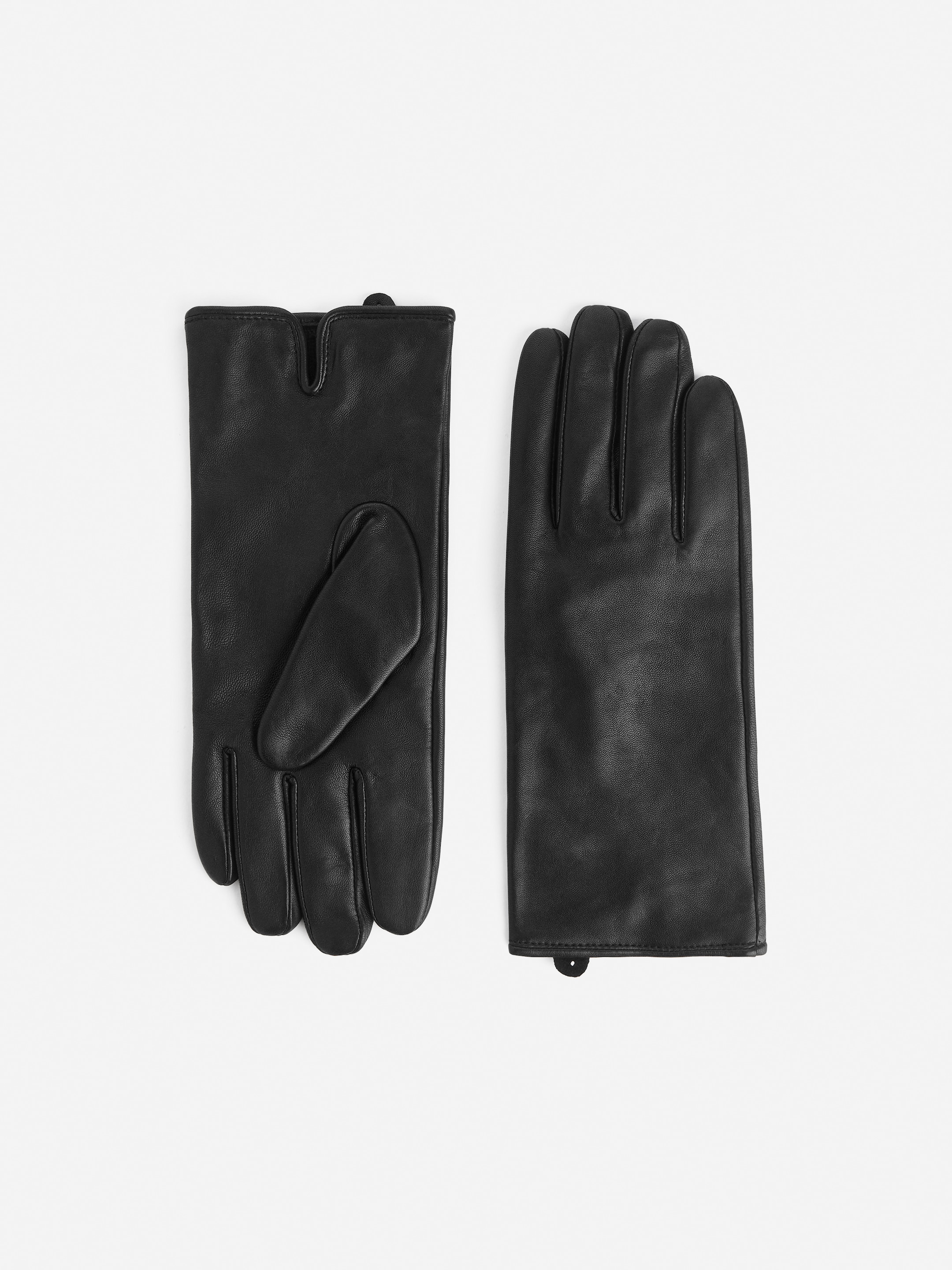 Lined Leather Gloves-#272628-13078
