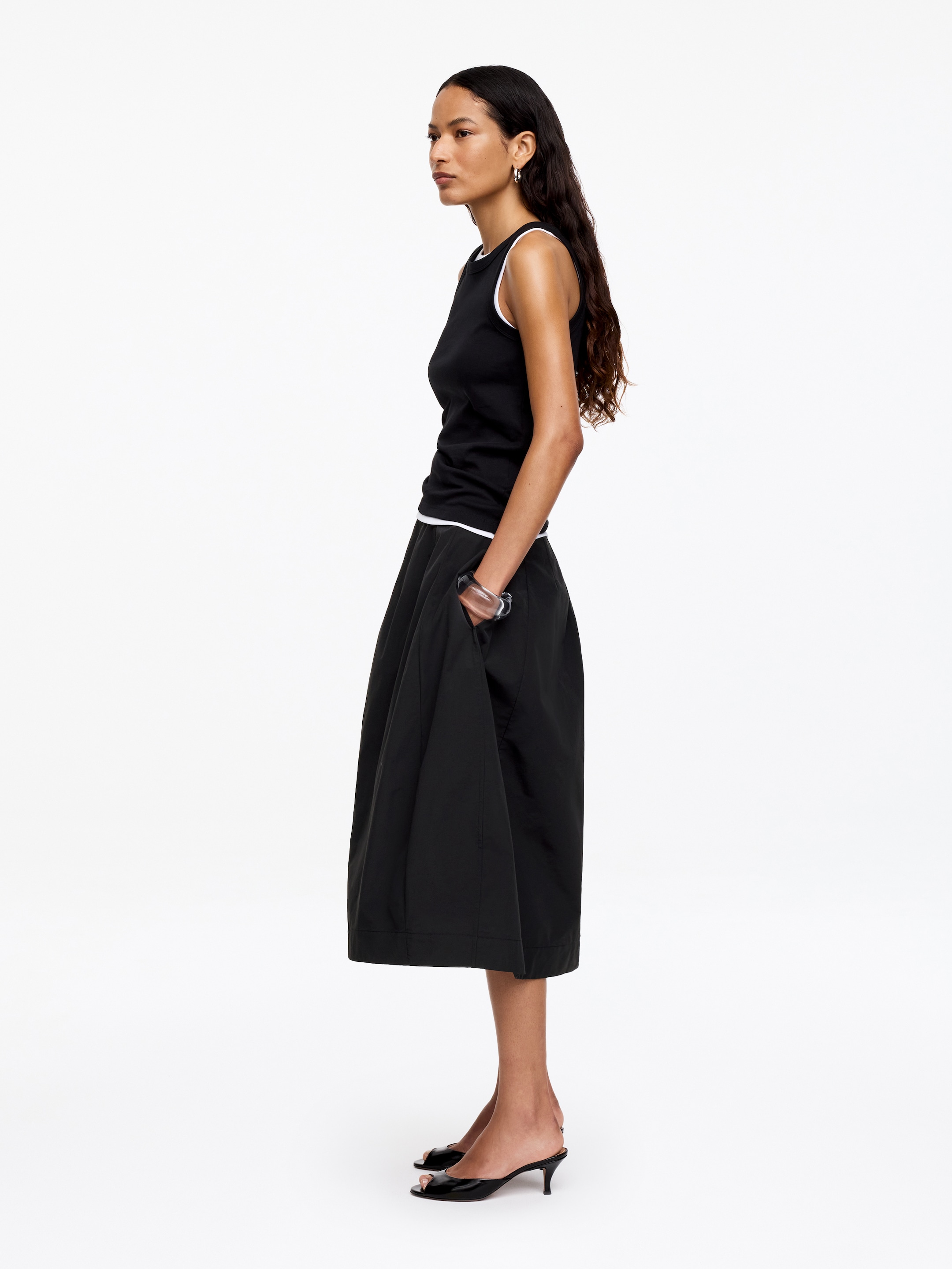 Waisted Midi Skirt - Black - Regular fit - Women - StillMedia/Lookbook - 5