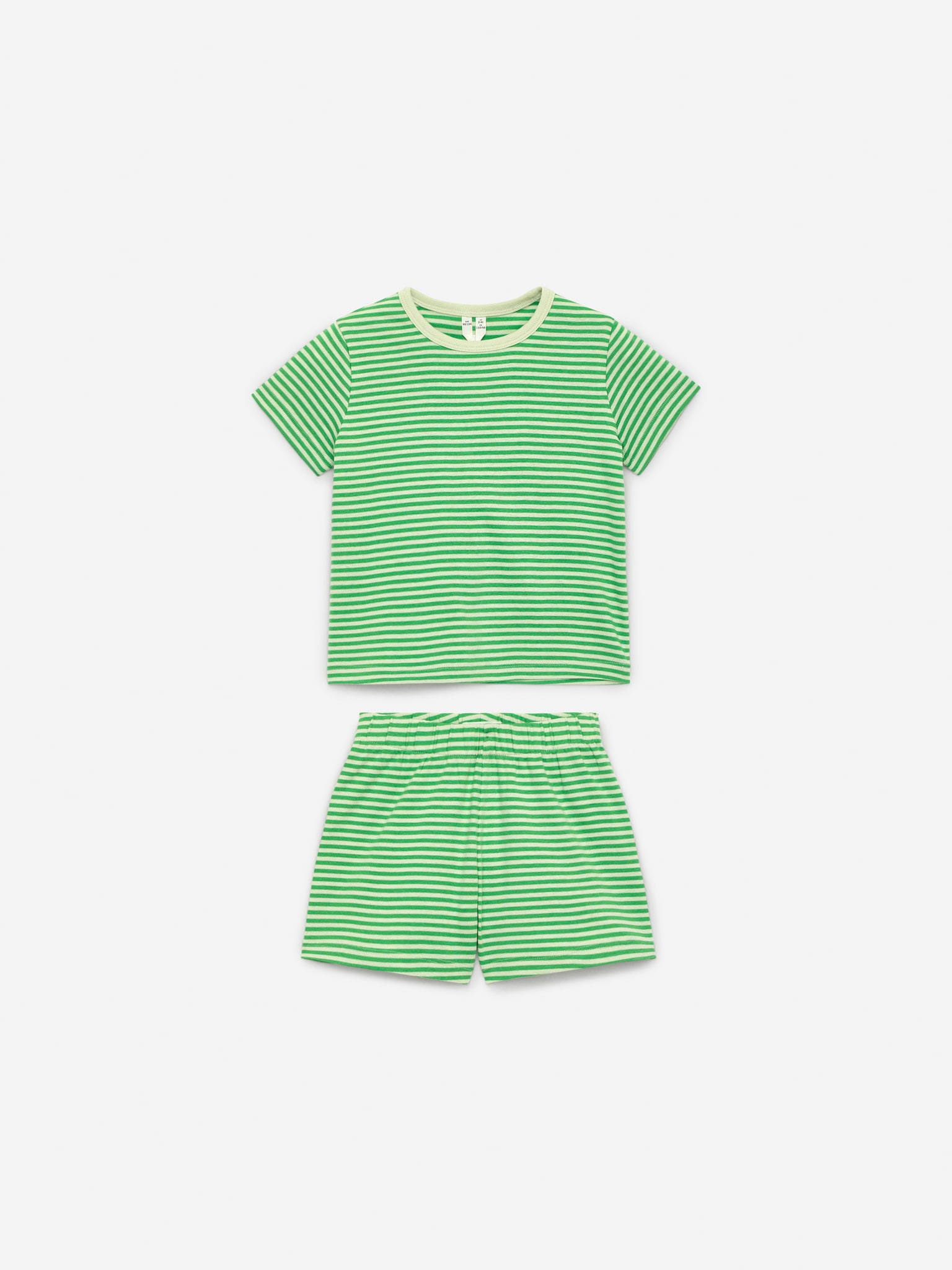 Short Jersey Pyjama Set - Green/Striped/Light Blue/White/Blue/White/Pink/Red Hearts/Pink/Blue Dots