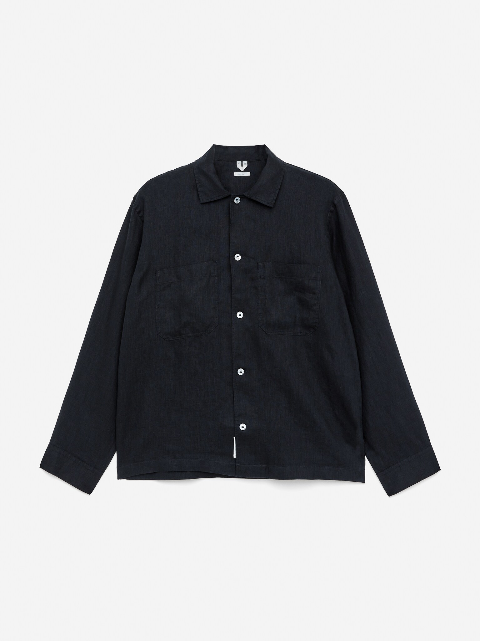 Chemise décontractée en lin - Bleu/Beige/Noir - 1