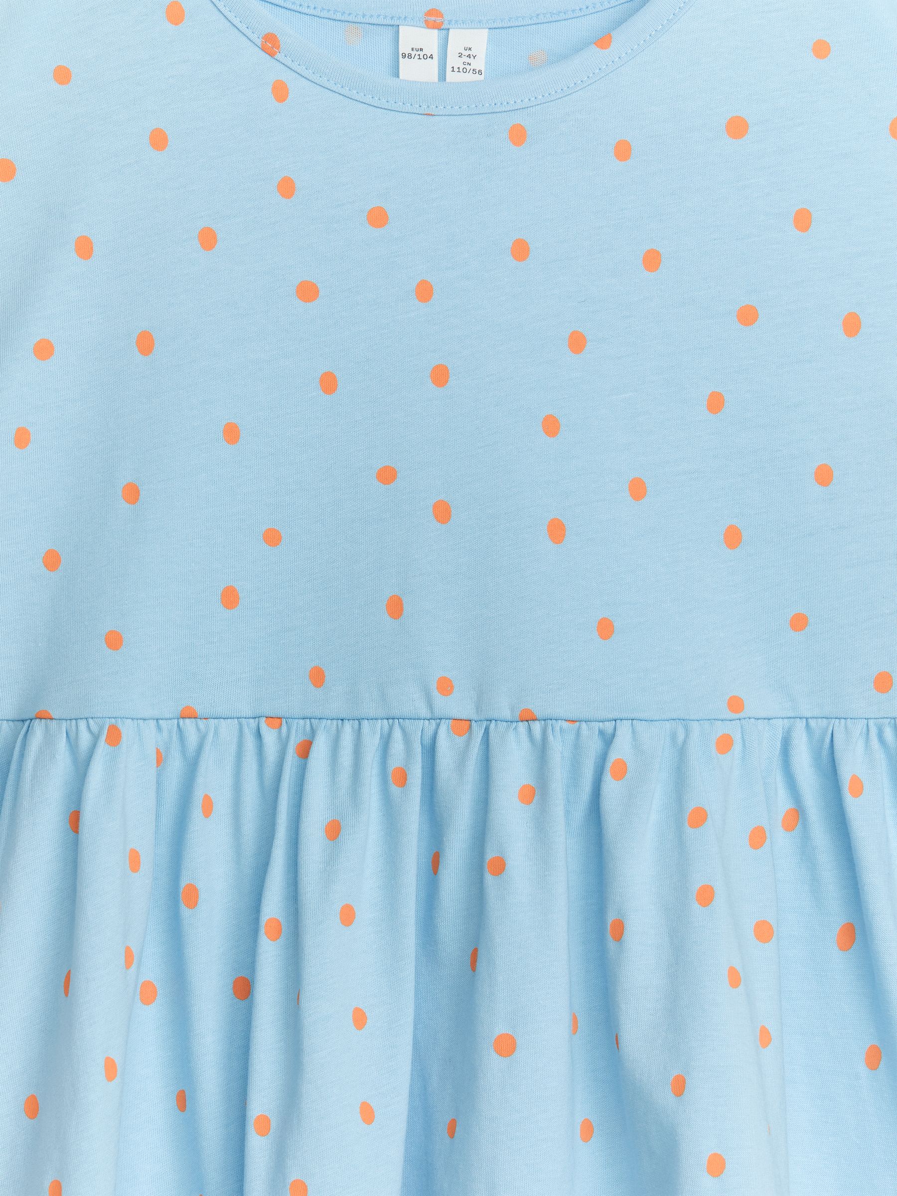 Kurzärmeliges Jerseykleid mit Kräuseln - Hellblau/Orange - Regular Fit - Kinder - StillMedia/DescriptiveDetail - 3