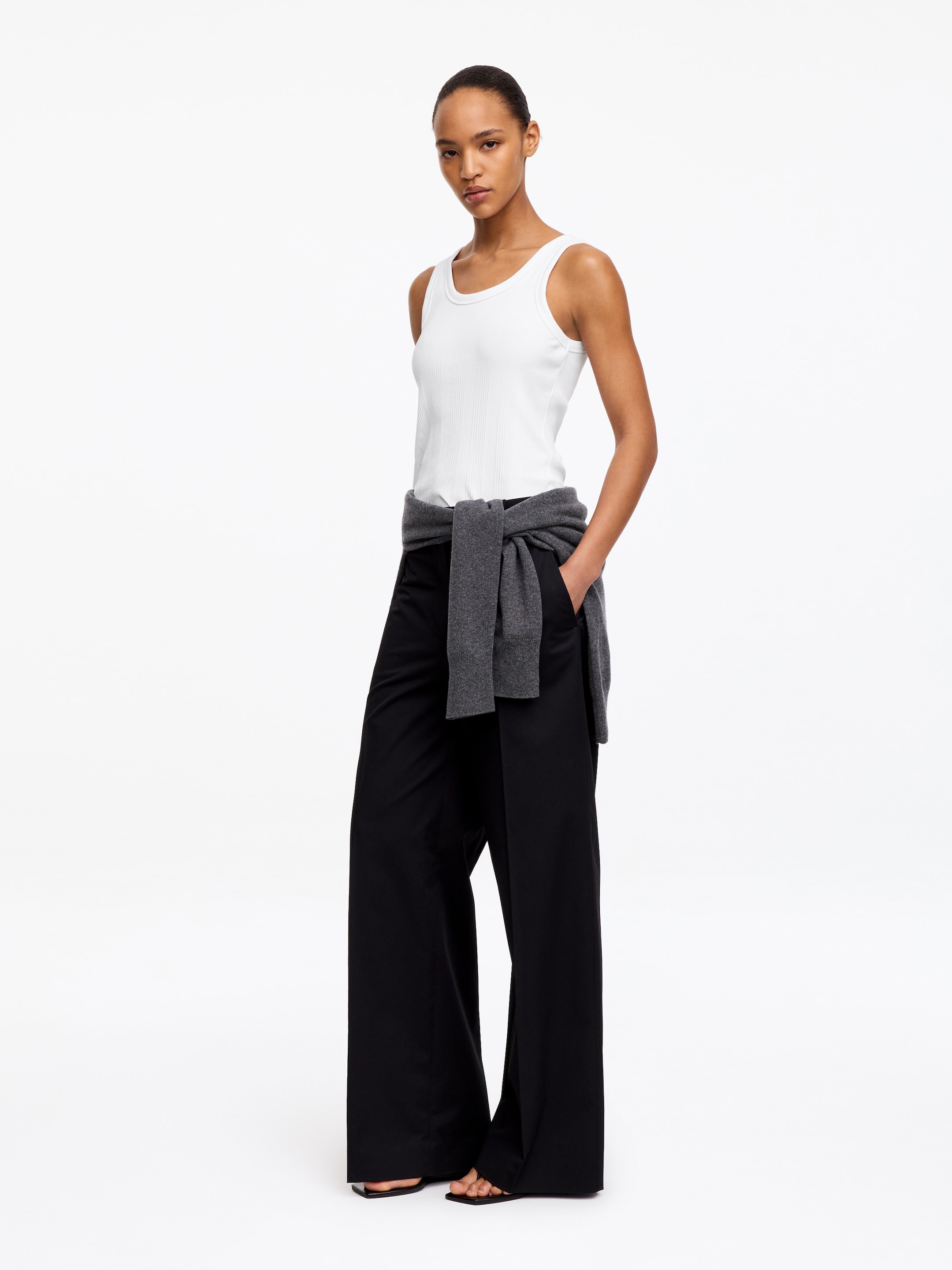 Rib Tank Top - White - Slim fit - Women - StillMedia/Lookbook - 5