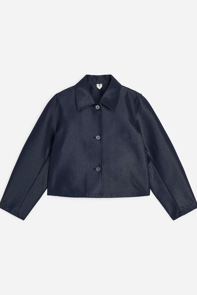 Sobrecamisa en mezcla de algodón con brillo sutil - Azul acero - 1