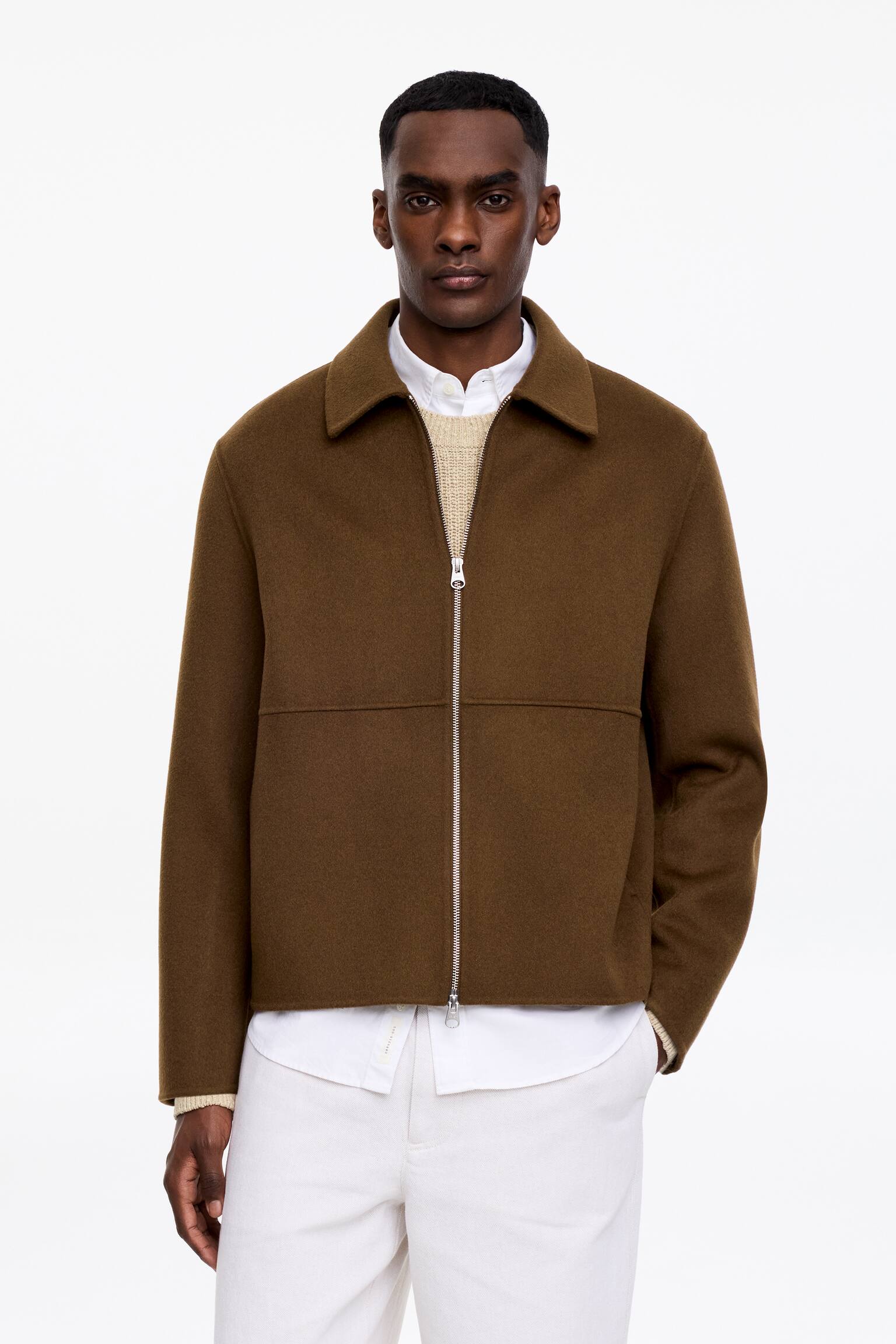 Chaqueta de lana de doble faz - Marrón fudge - 6