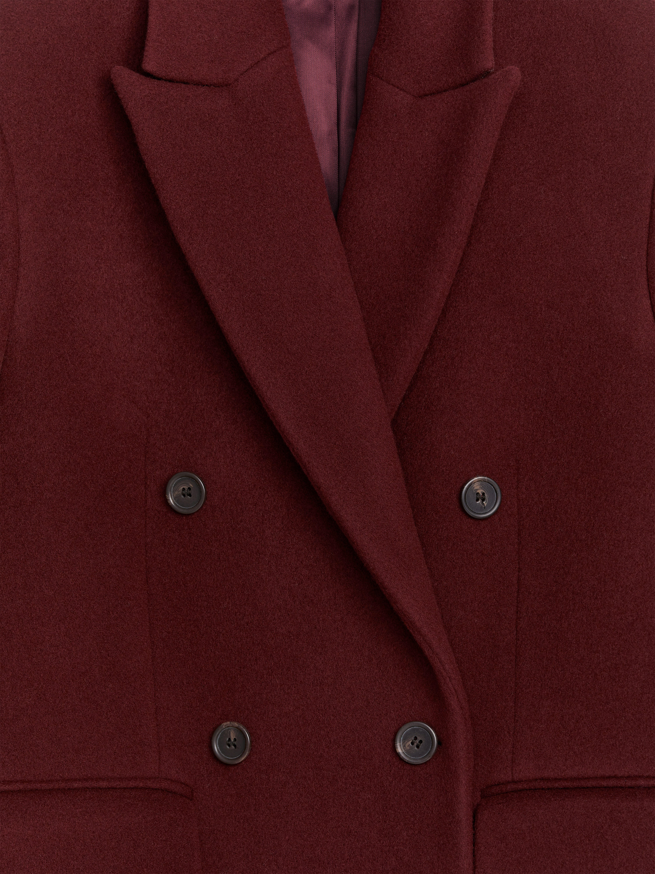 Oversized Wool Coat - Dark Red - Oversized - Women - StillMedia/DescriptiveDetail - 2