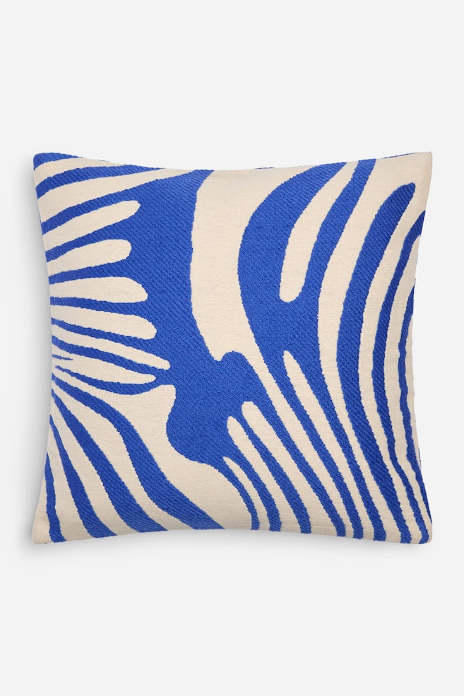 Kussenhoes van wolkatoenmix, 50 x 50 cm - Wit/blauw/Beige/gebroken wit/Zwart/gebroken wit - 1