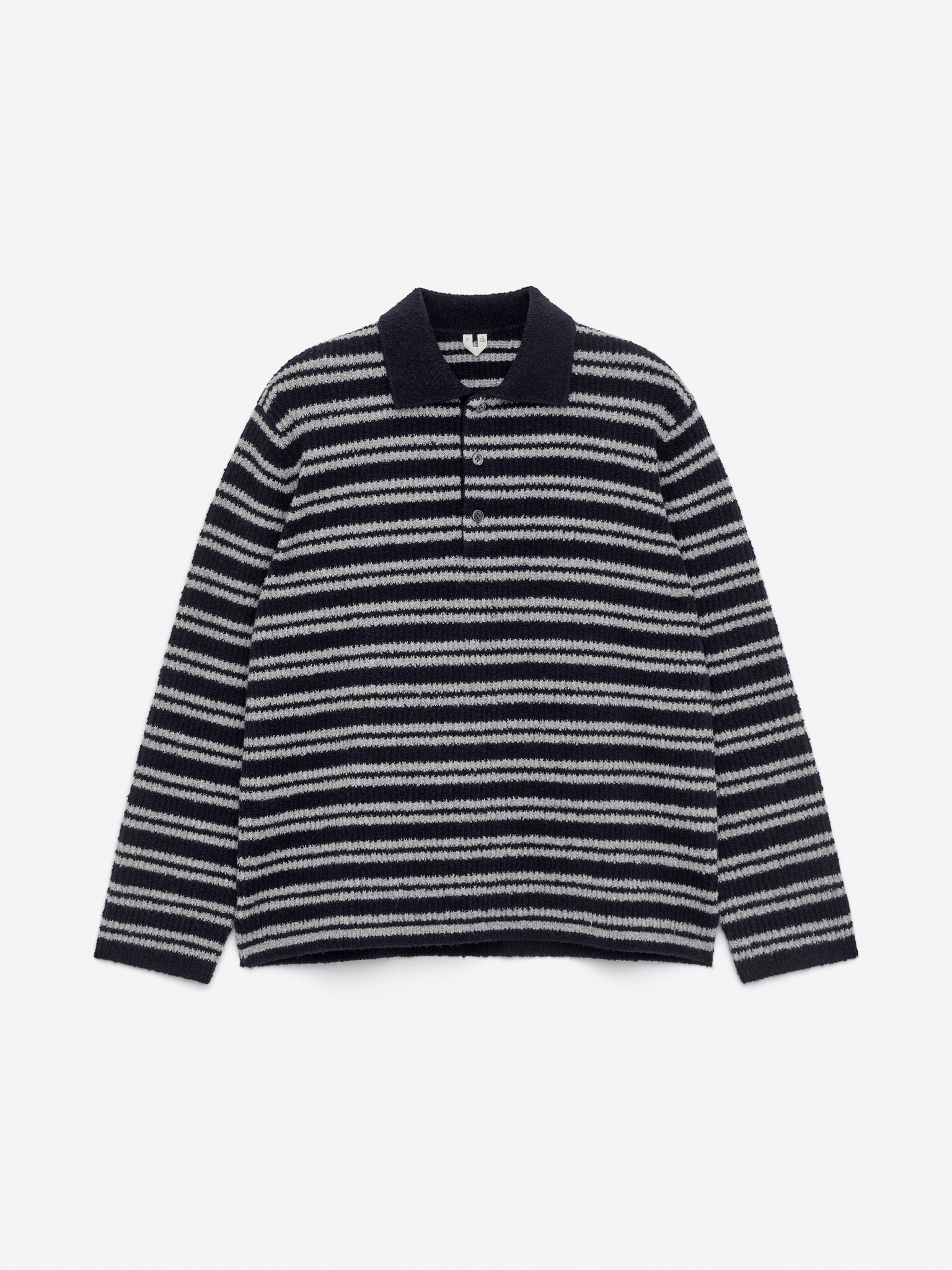 Pull polo en maille - Bleu foncé/Blanc cassé - 2