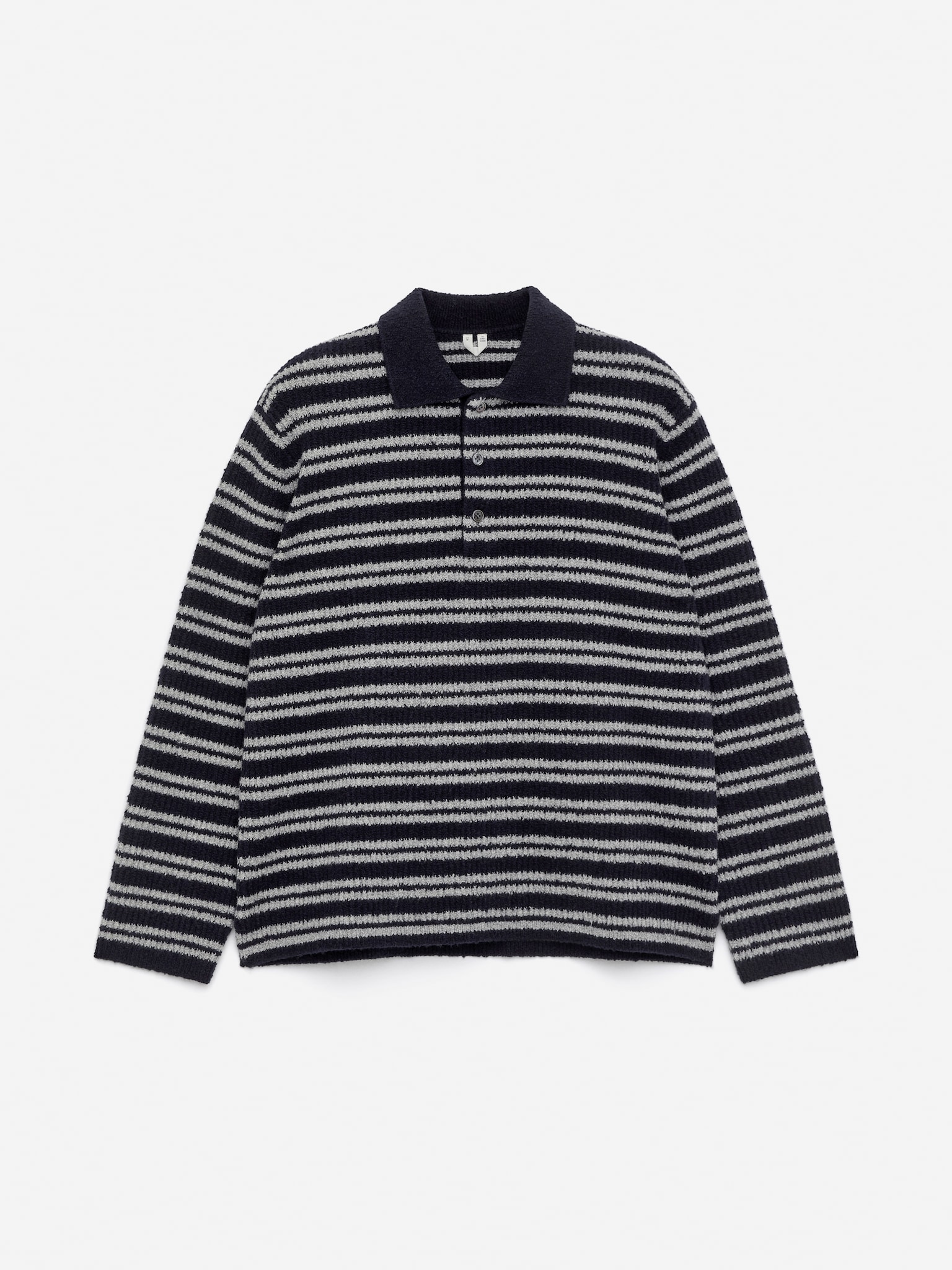 Pull polo en maille - Bleu foncé/Blanc cassé - 2