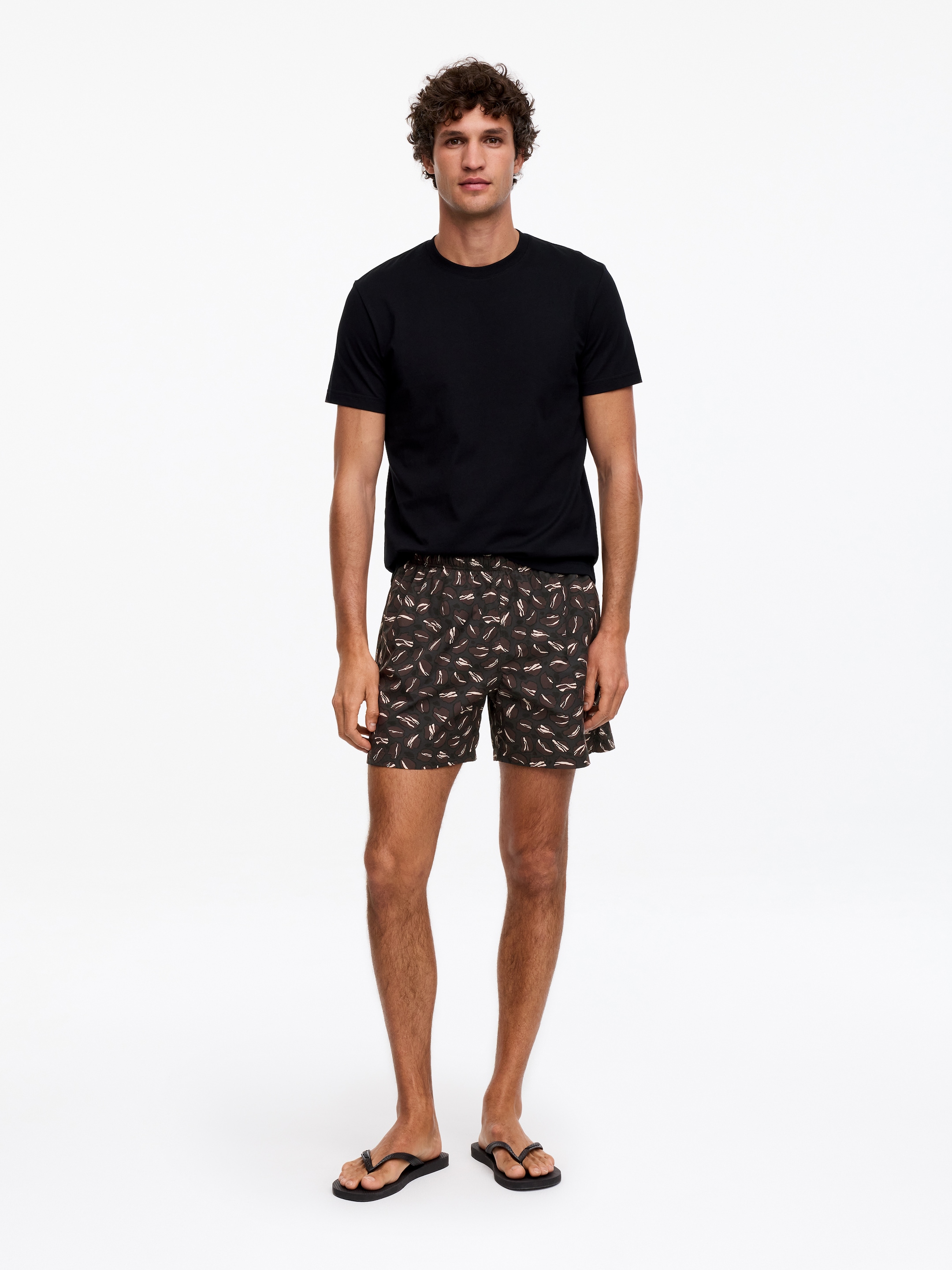 Allover-Printed Swim Shorts-#3C2A2B-18900