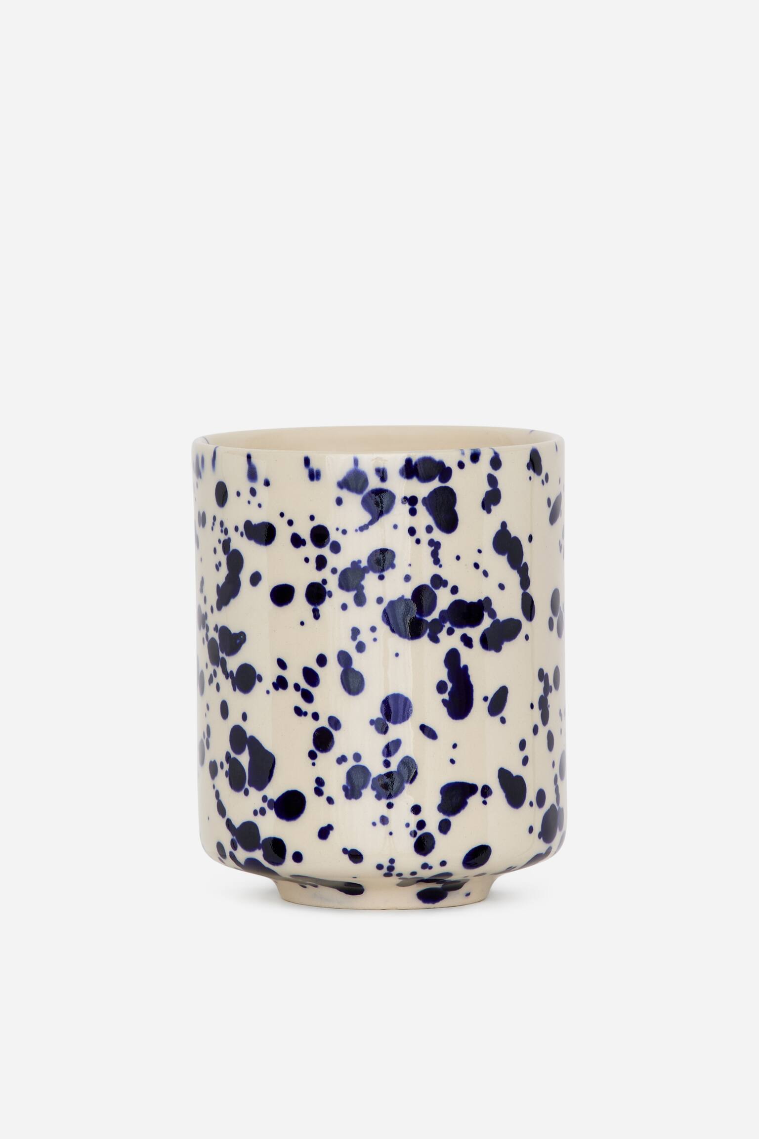 Stoneware Cups Set of 2 - Blue Dots/Green/White/Pink/Off White/Off White/Blue Dip/Black/Mint Green/White/Dark Blue - 2